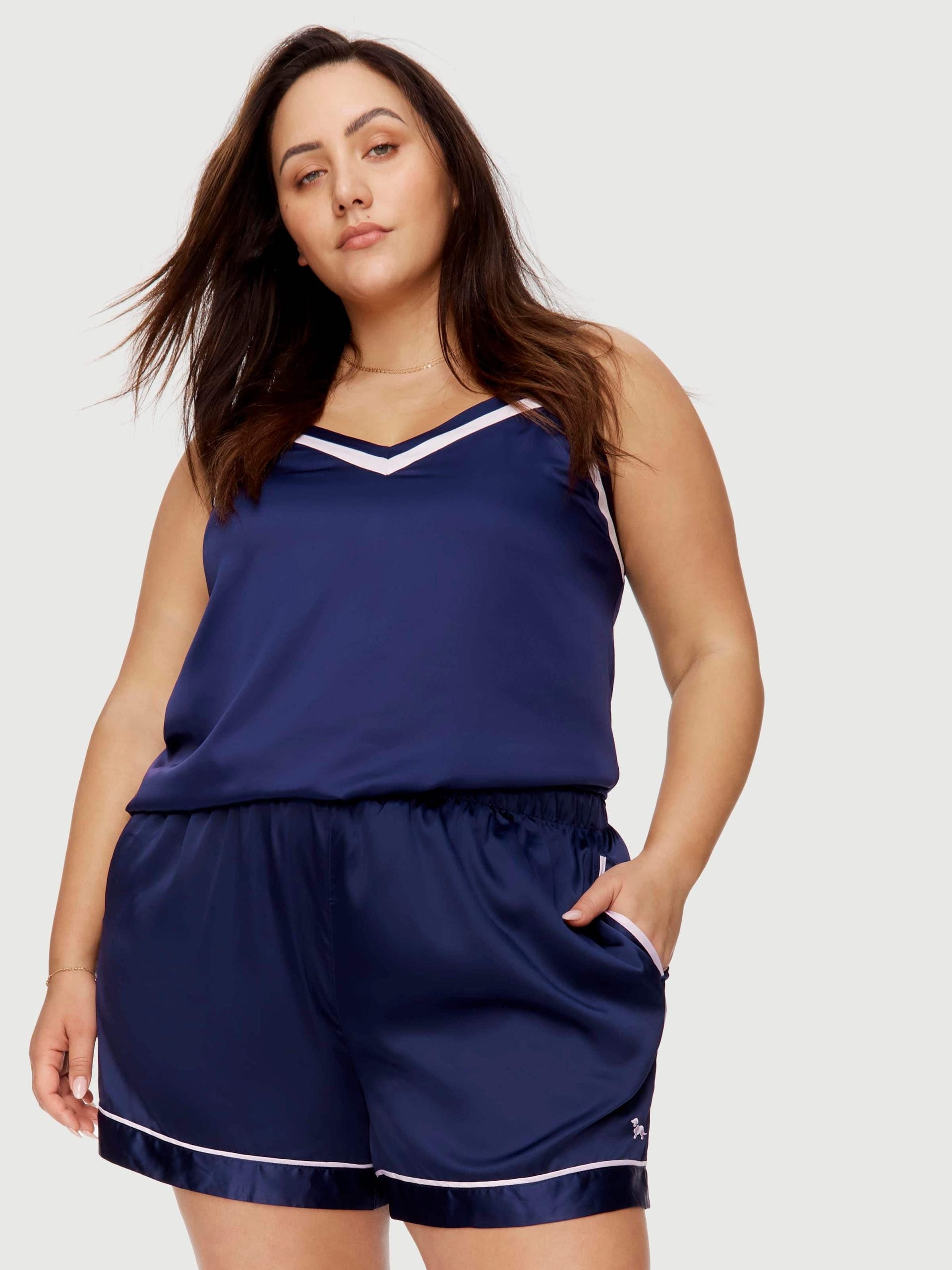 P.A. Plus Navy Tux Luxe Satin Cami Multi