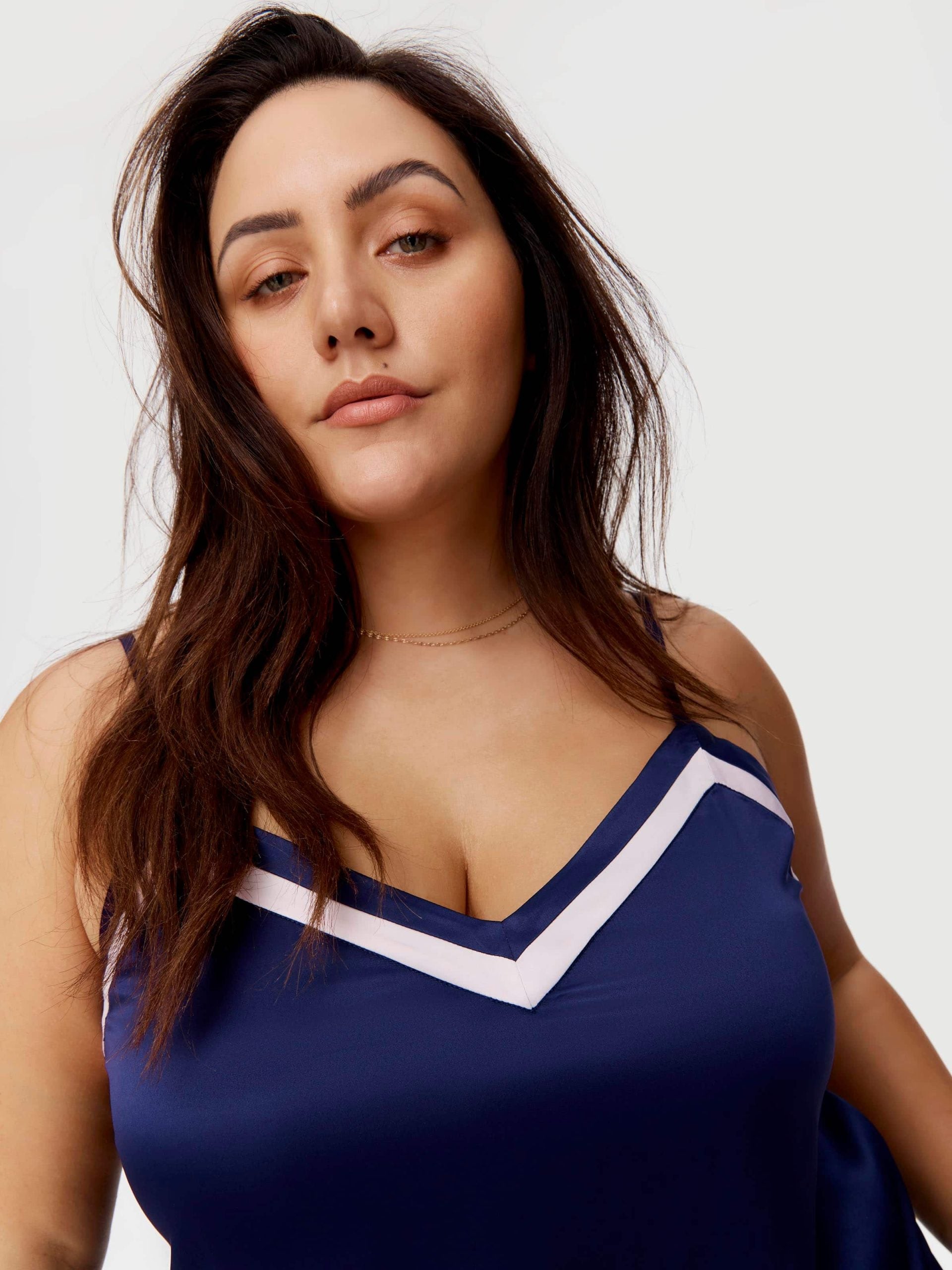 P.A. Plus Navy Tux Luxe Satin Cami Multi