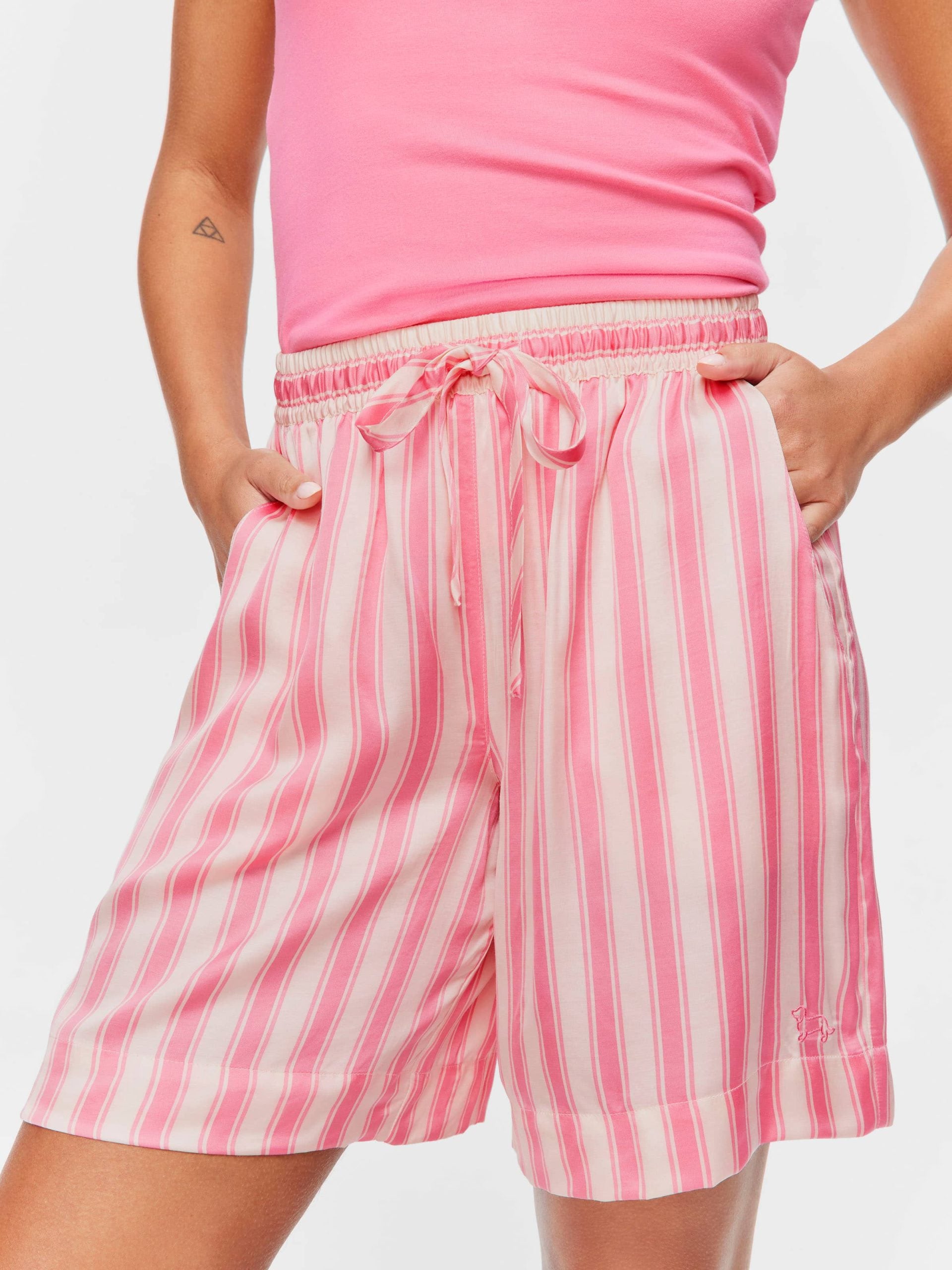 Stripe Satin Long Short multi