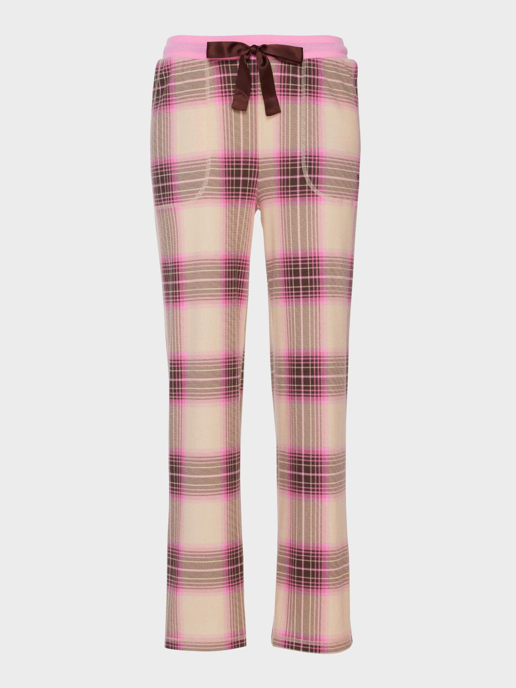 Pink & Brown Waffle Check Wide Leg Pj Pant multi
