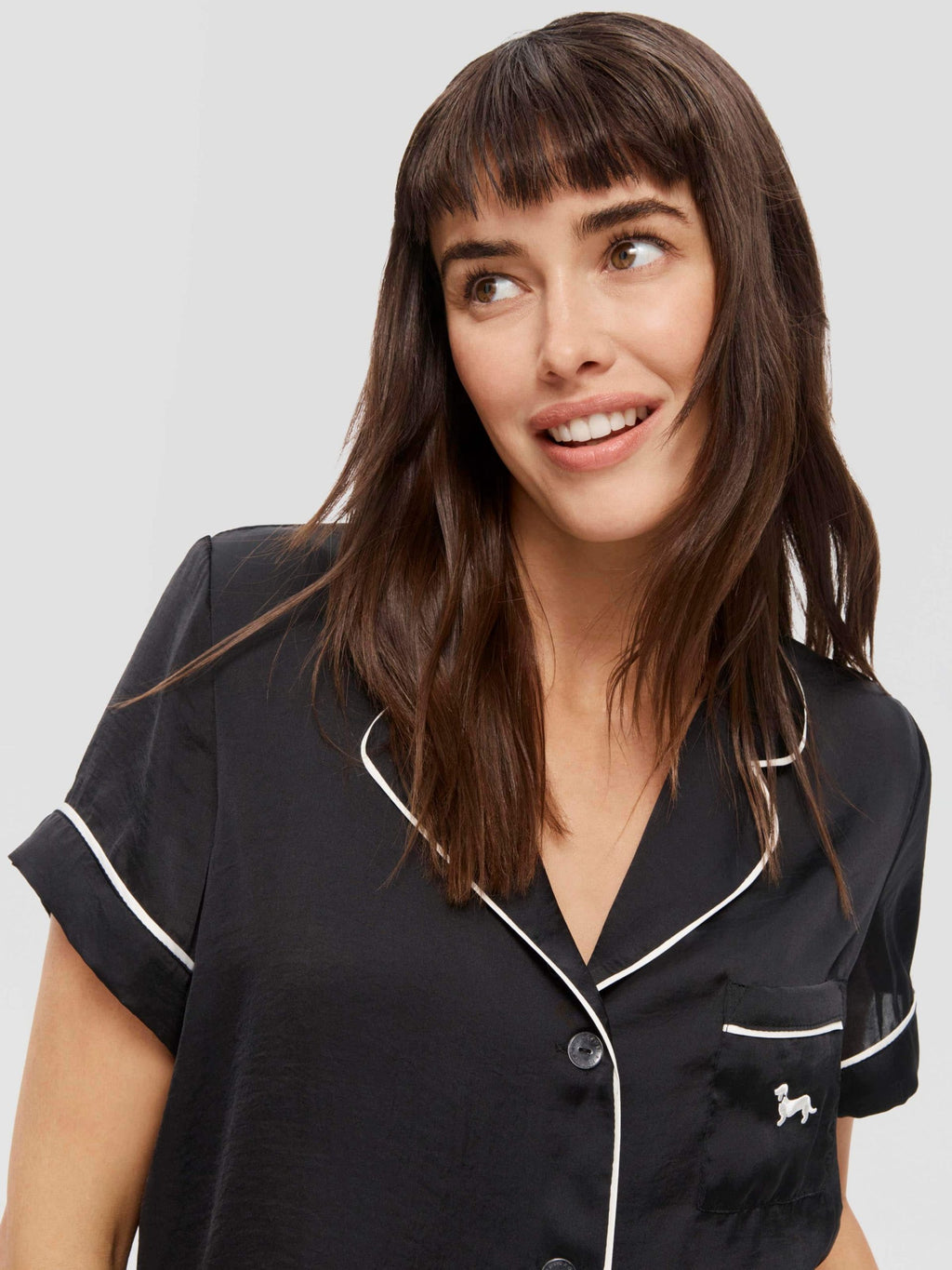 Black Chic Satin Pj Set black