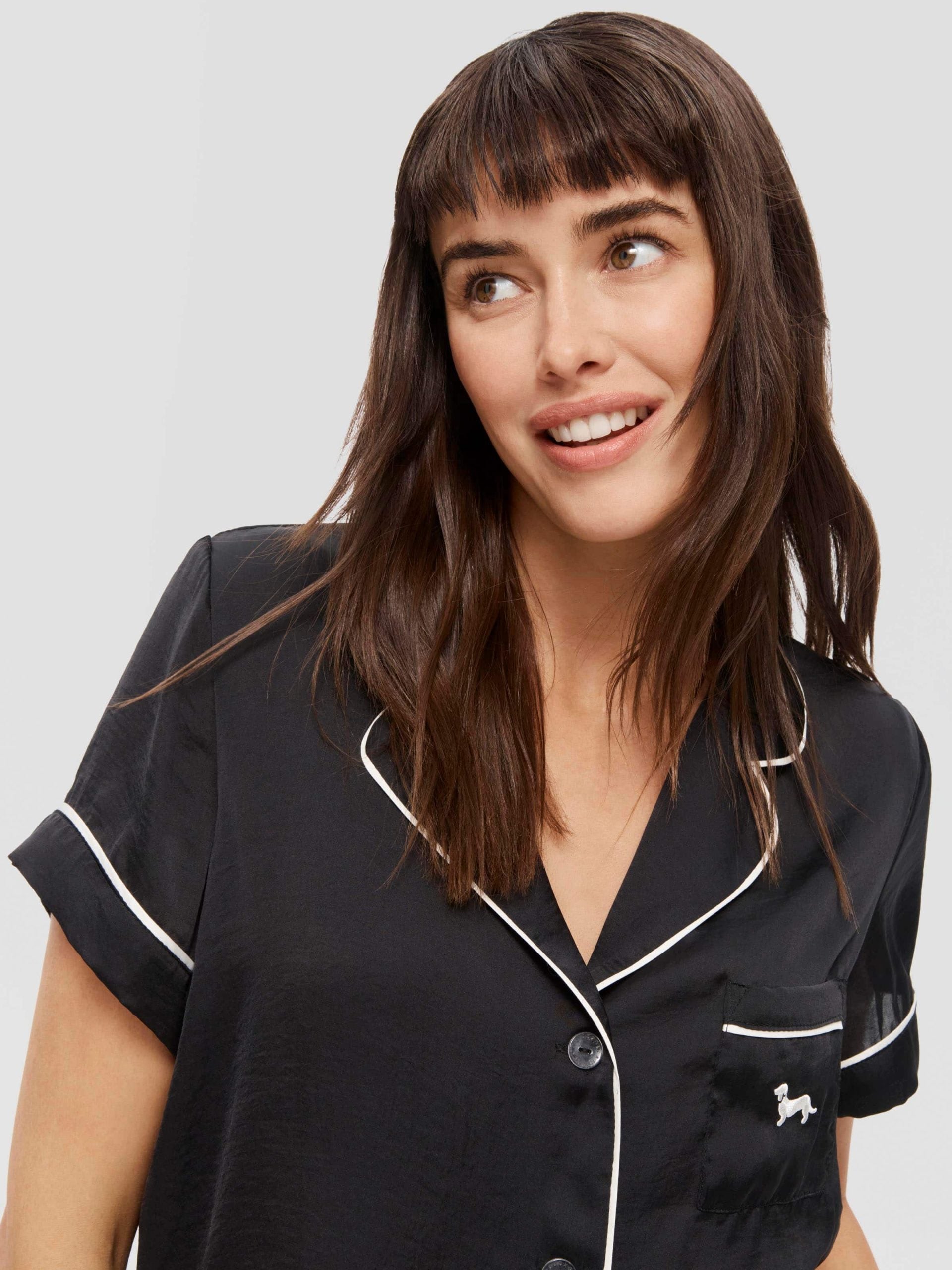 Black Chic Satin Pj Set black
