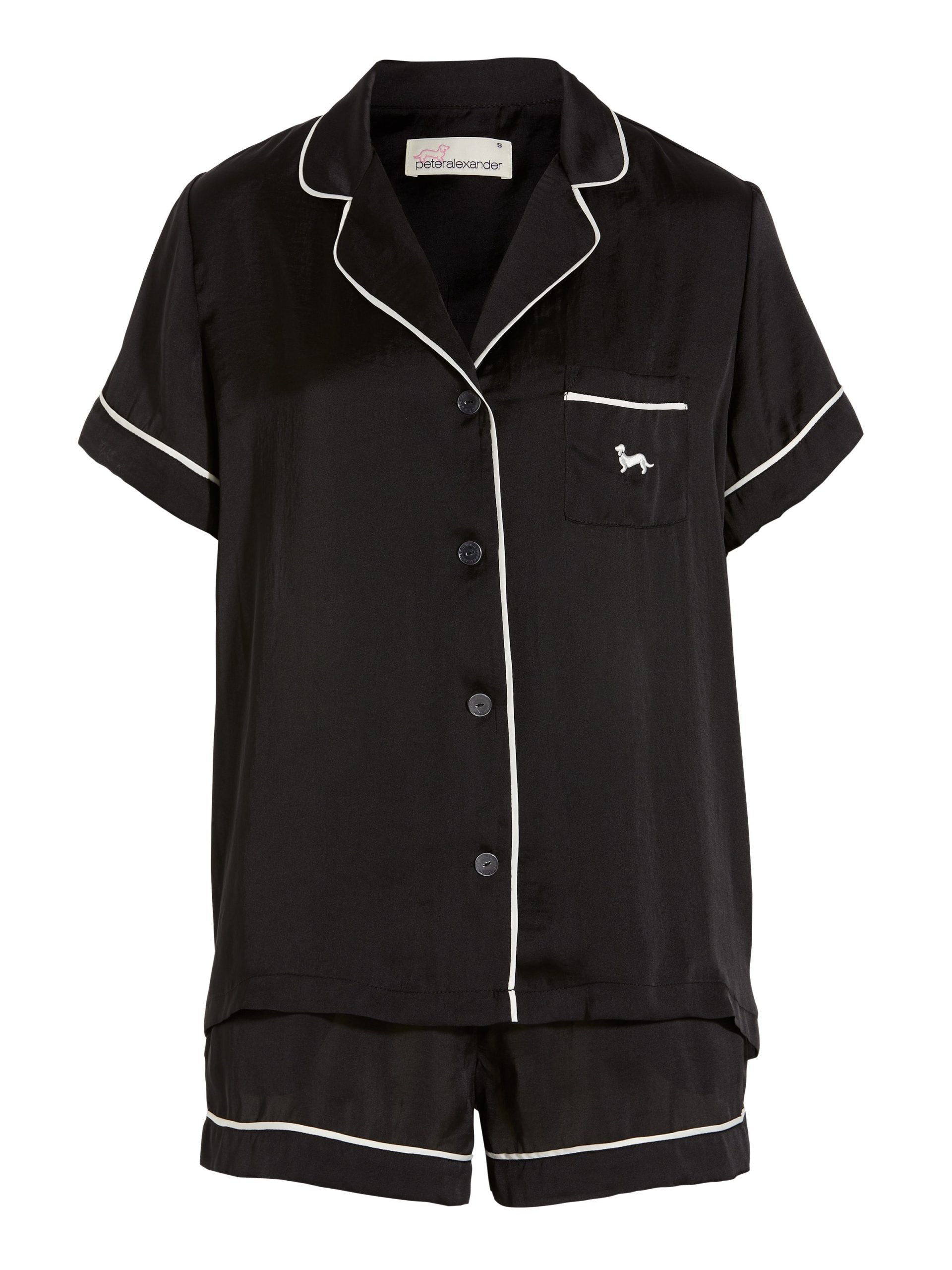 Black Chic Satin Pj Set black