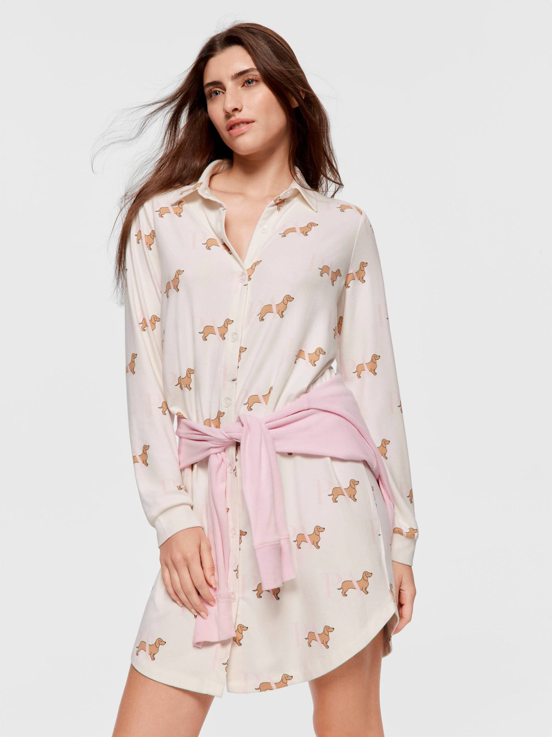 P.A. Penny Long Sleeve Plush Nightshirt multi