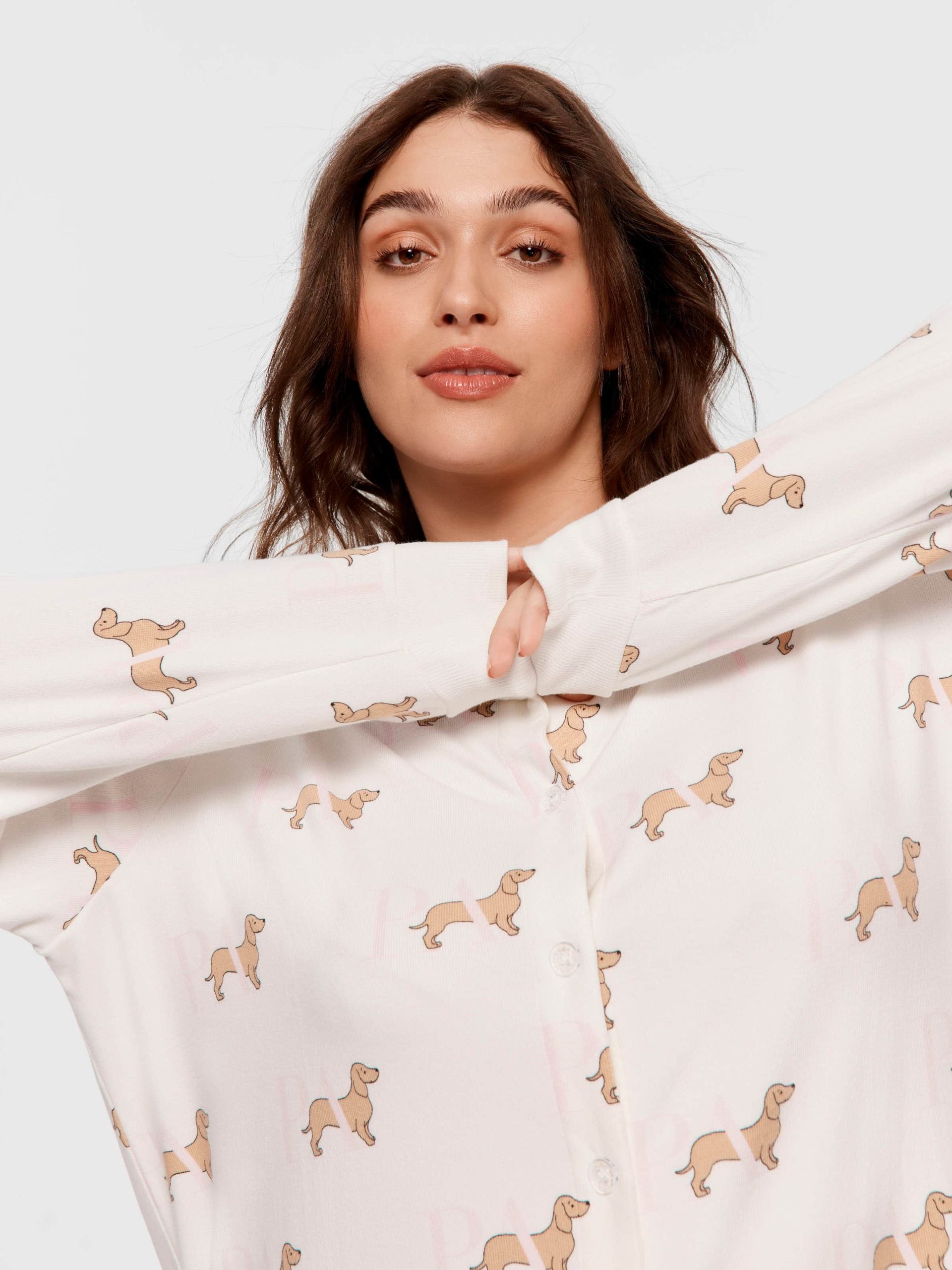 P.A. Plus Penny Long Sleeve Plush Nightshirt Multi