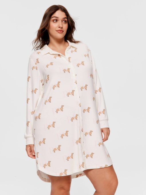 P.A. Plus Penny Long Sleeve Plush Nightshirt Multi