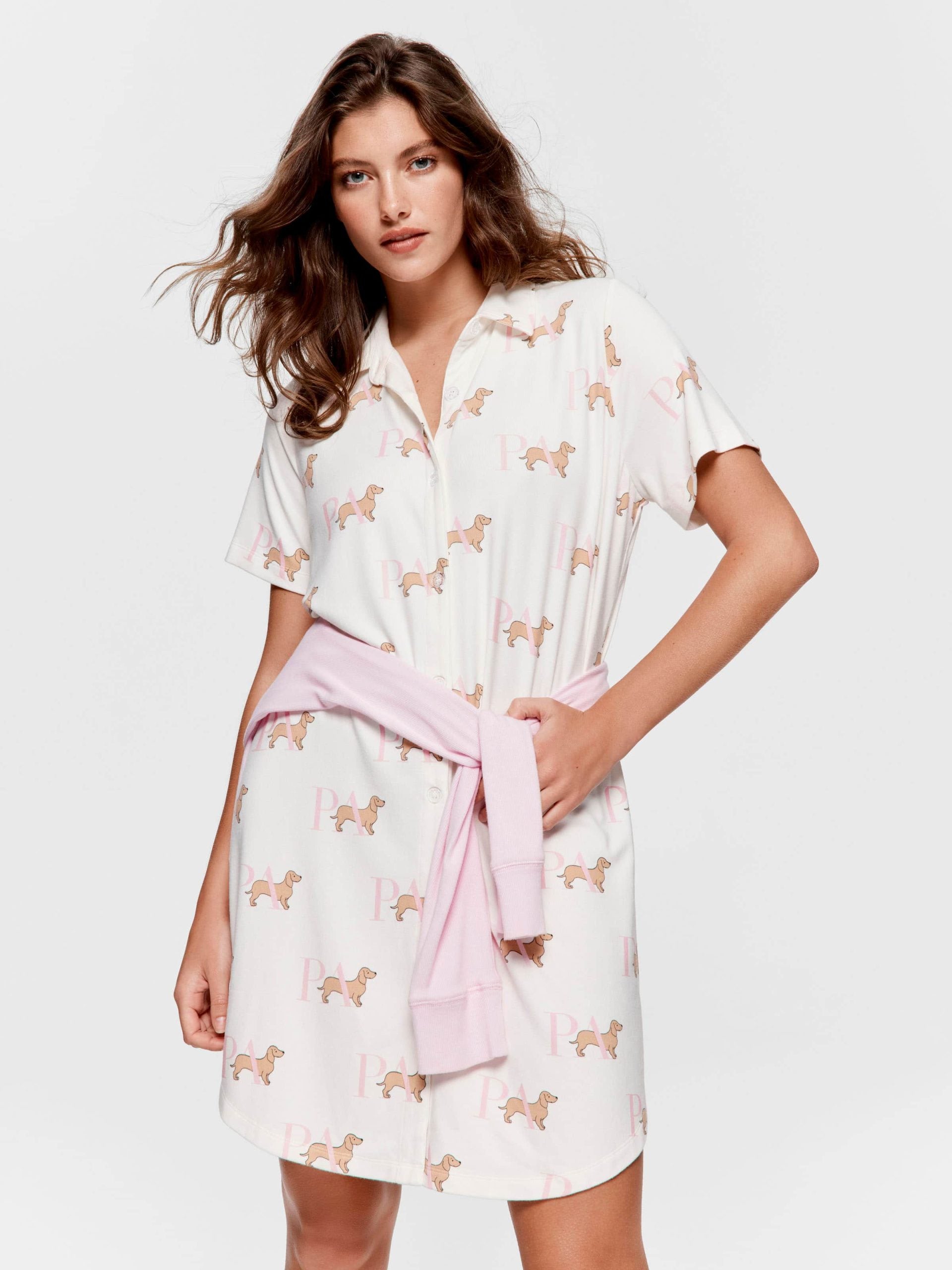 P.A. Penny Short Sleeve Plush Nightshirt multi
