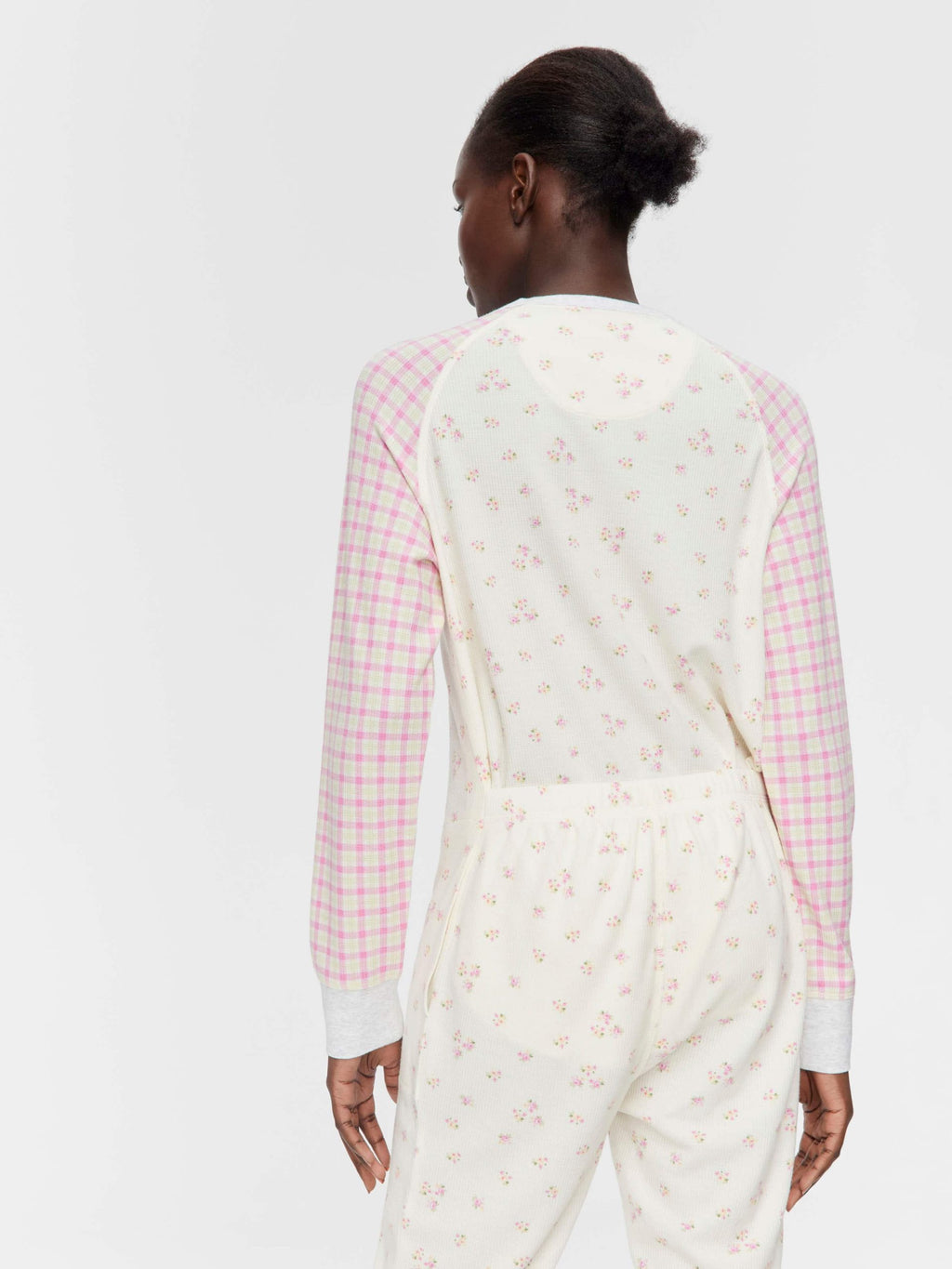 Waffle Contrast Print Onesie Multi