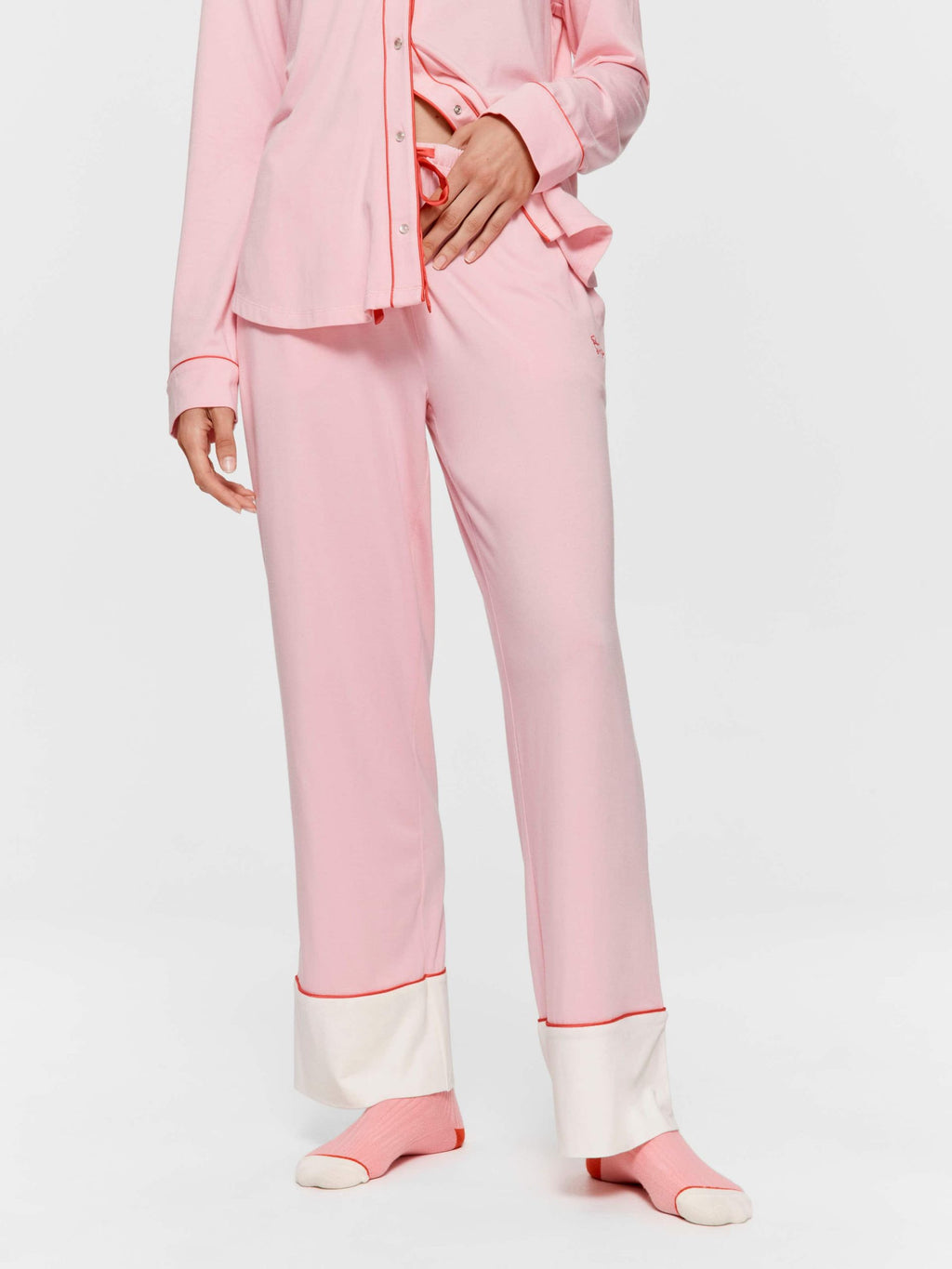 Western Bamboo Jersey Straight Leg Pj Pant Pink
