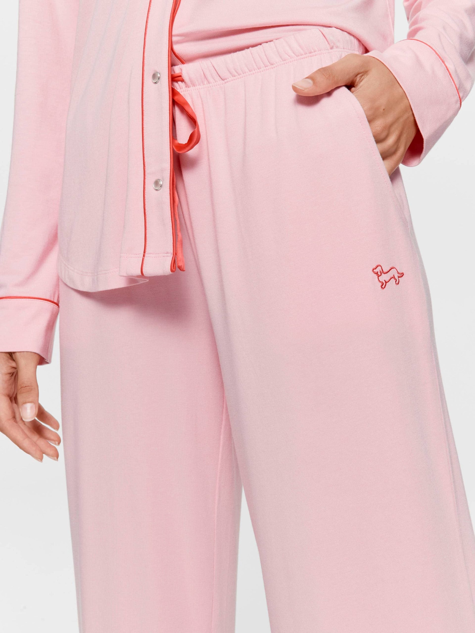 Western Bamboo Jersey Straight Leg Pj Pant Pink