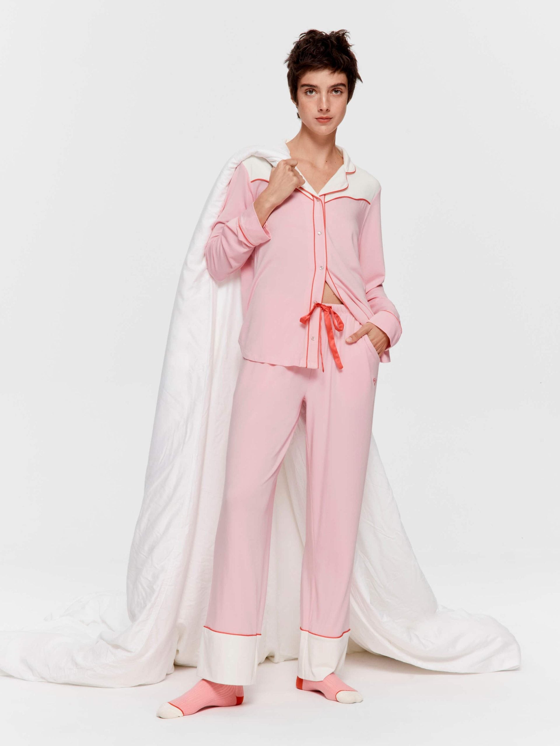 Western Bamboo Jersey Straight Leg Pj Pant Pink