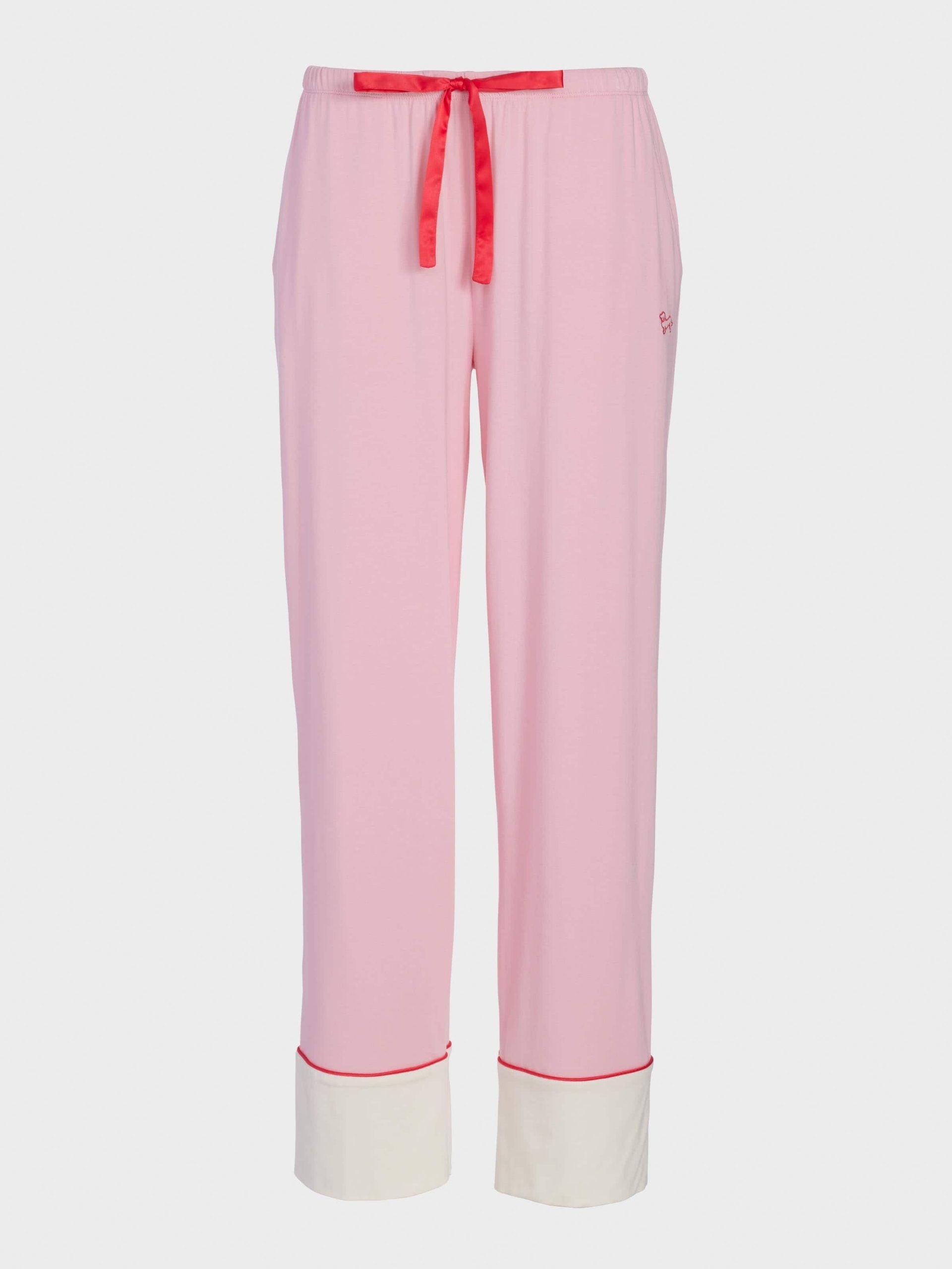 Western Bamboo Jersey Straight Leg Pj Pant Pink