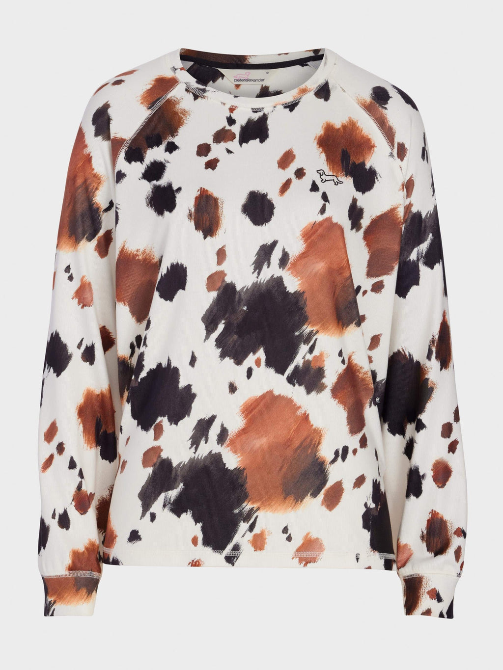 Cow Plush Oversized Long Sleeve Top Multi