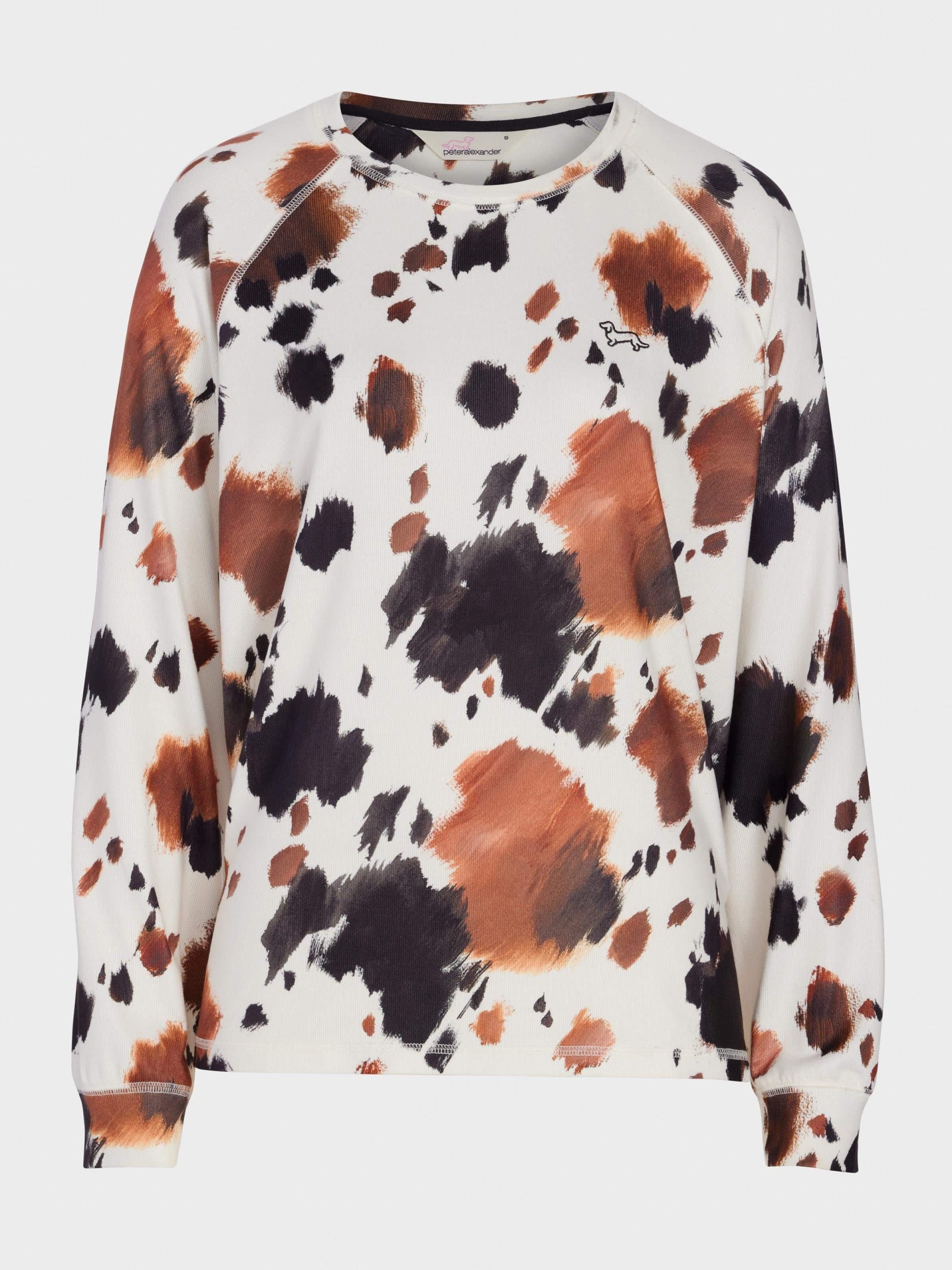 Cow Plush Oversized Long Sleeve Top Multi