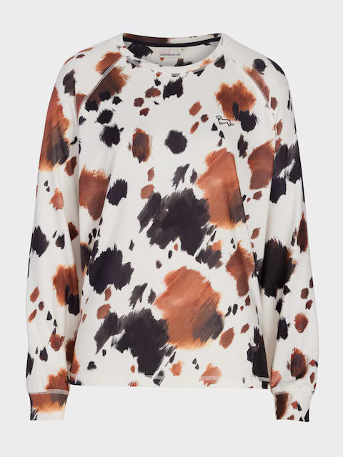 Cow Plush Oversized Long Sleeve Top