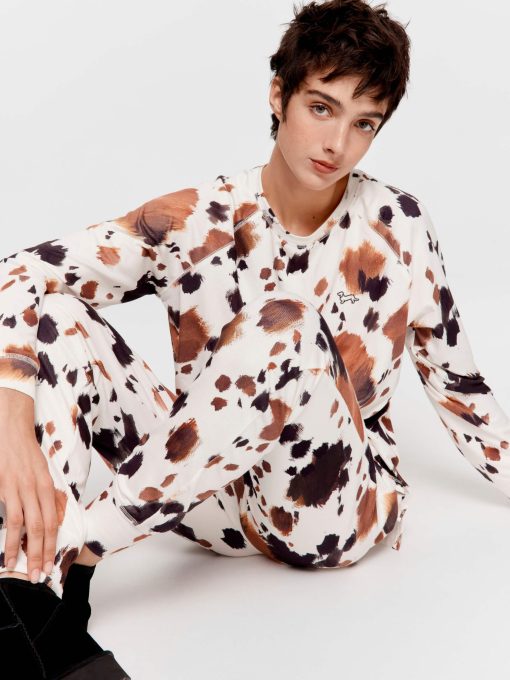 Cow Plush Easy Pj Pant Multi