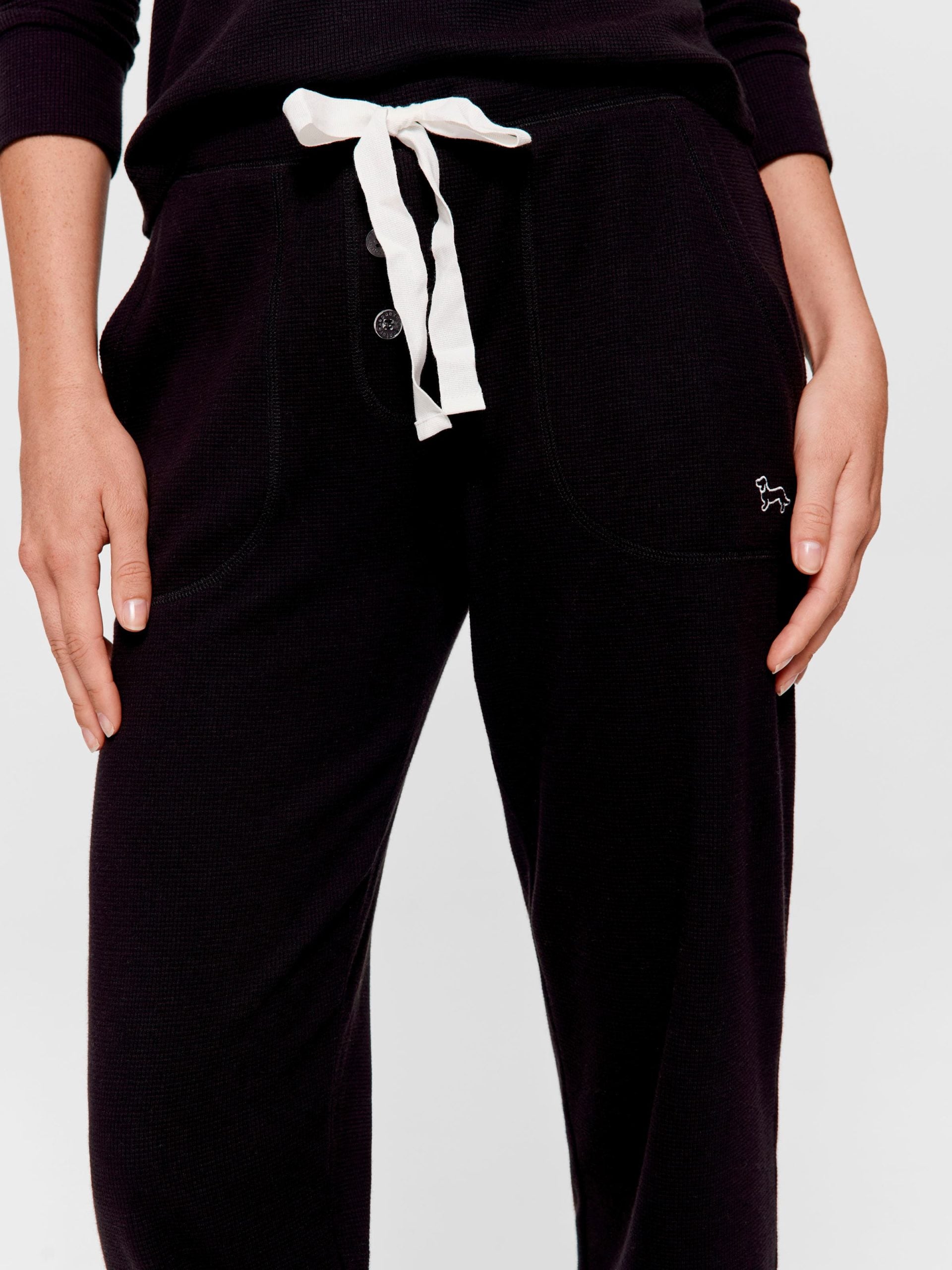 Black Waffle Easy Pj Pant Black