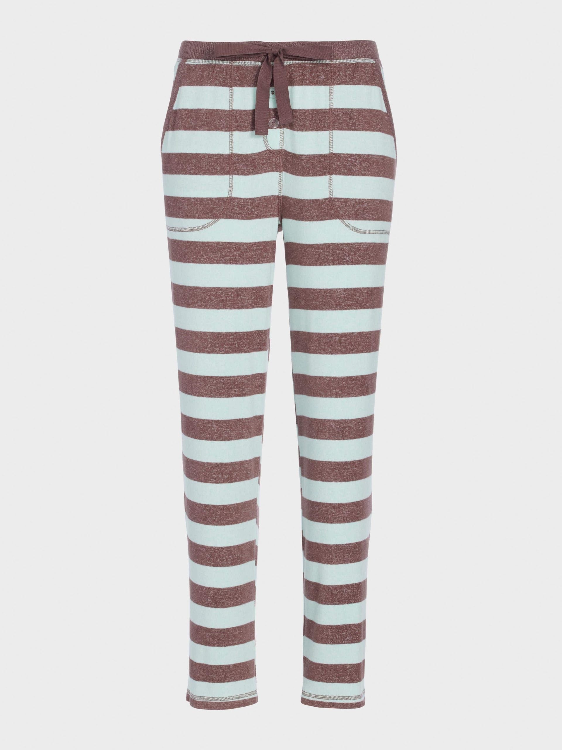 Mint Choc Fuzzy Stripe Straight Leg Pj Pant multi