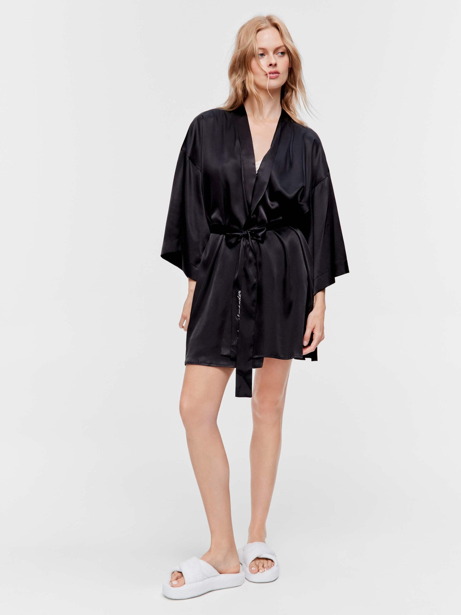 Boudoir Satin Gown black