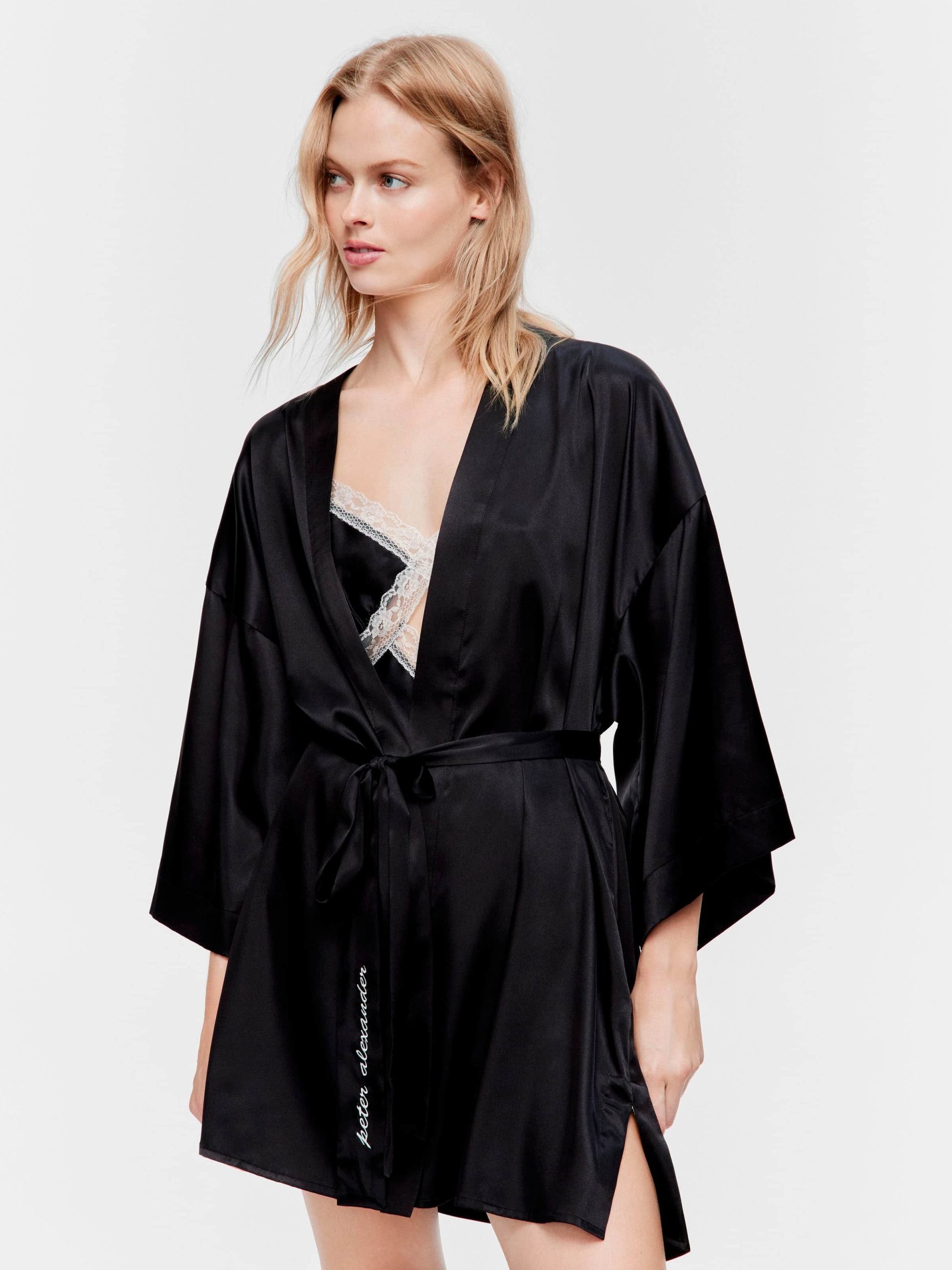 Boudoir Satin Gown black