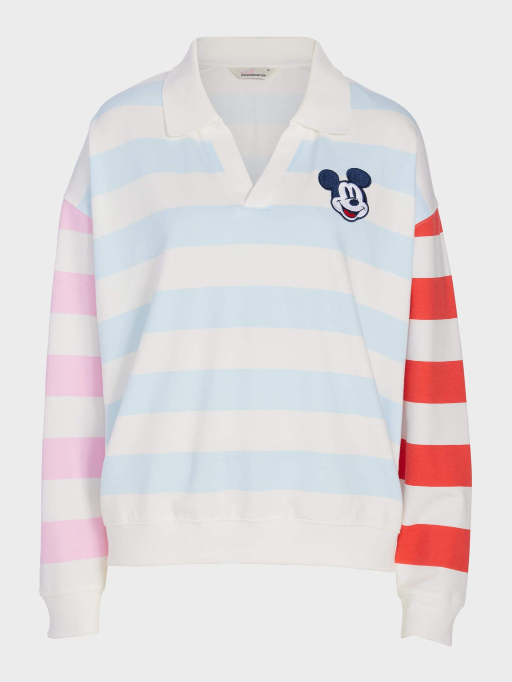 Pastel Stripe Mickey Mouse Collared Sweater Multi
