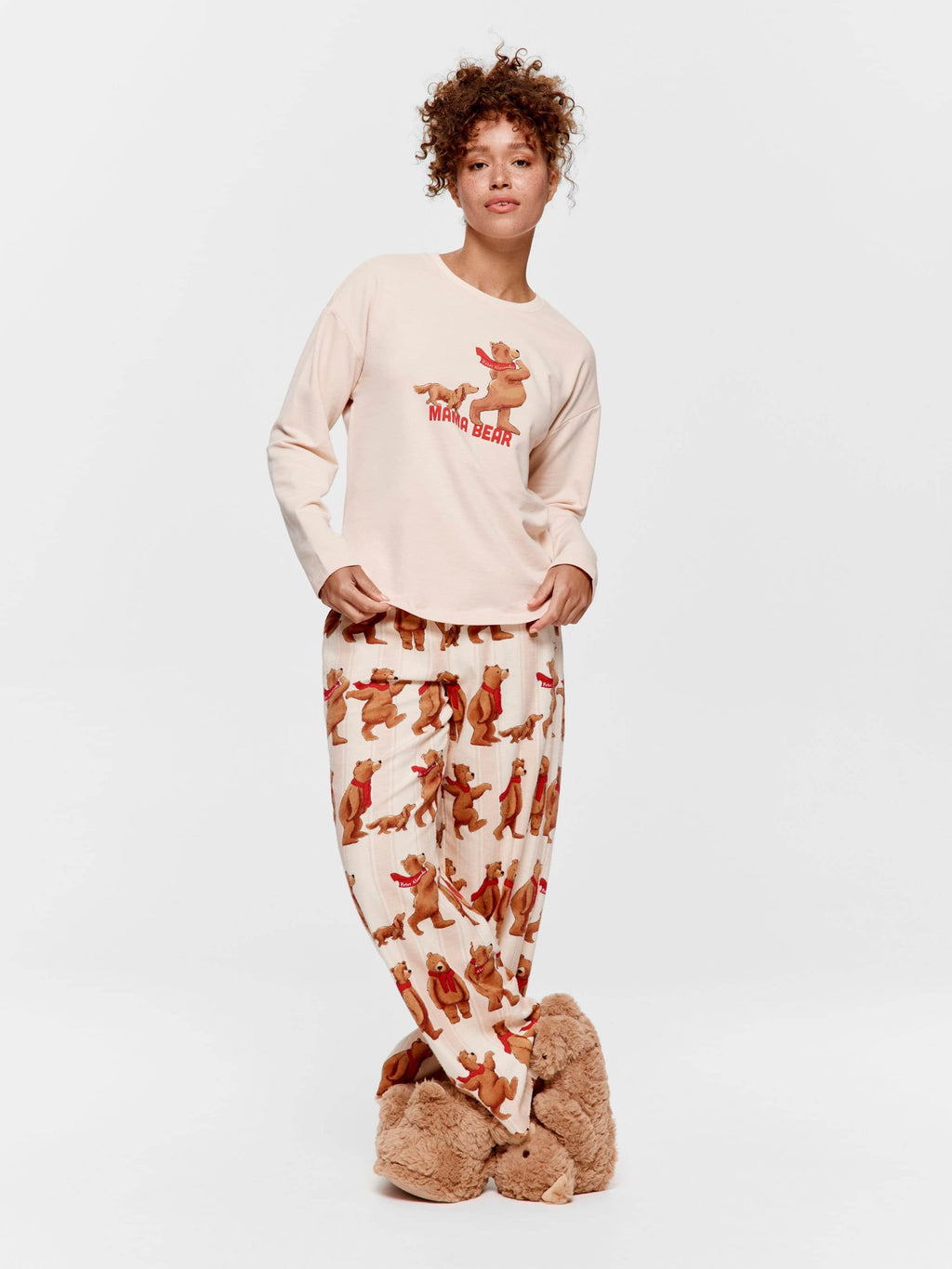 Mama Bear Long Sleeve Top oatmeal