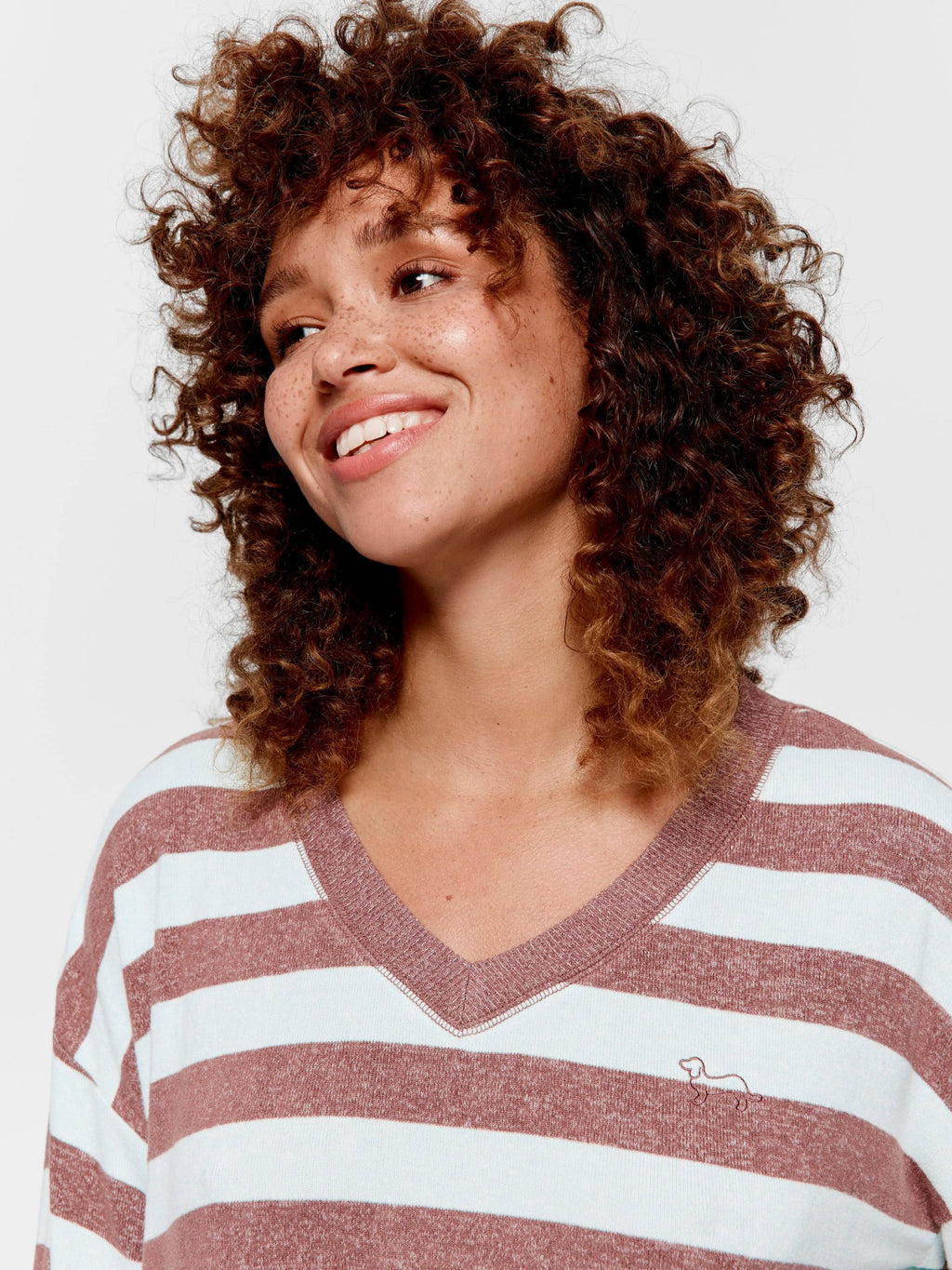 Mint Choc Fuzzy Stripe Sweater multi