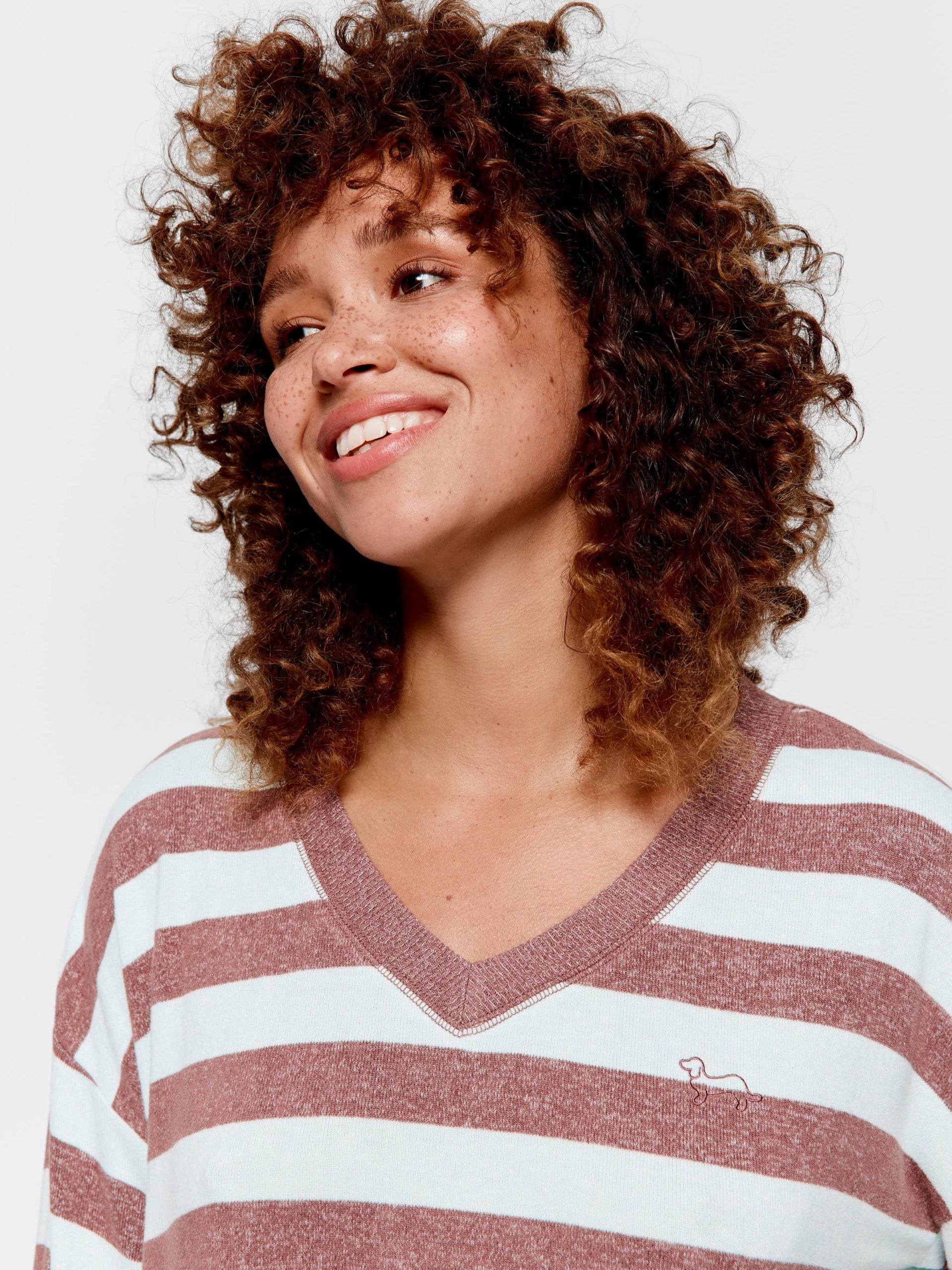 Mint Choc Fuzzy Stripe Sweater multi