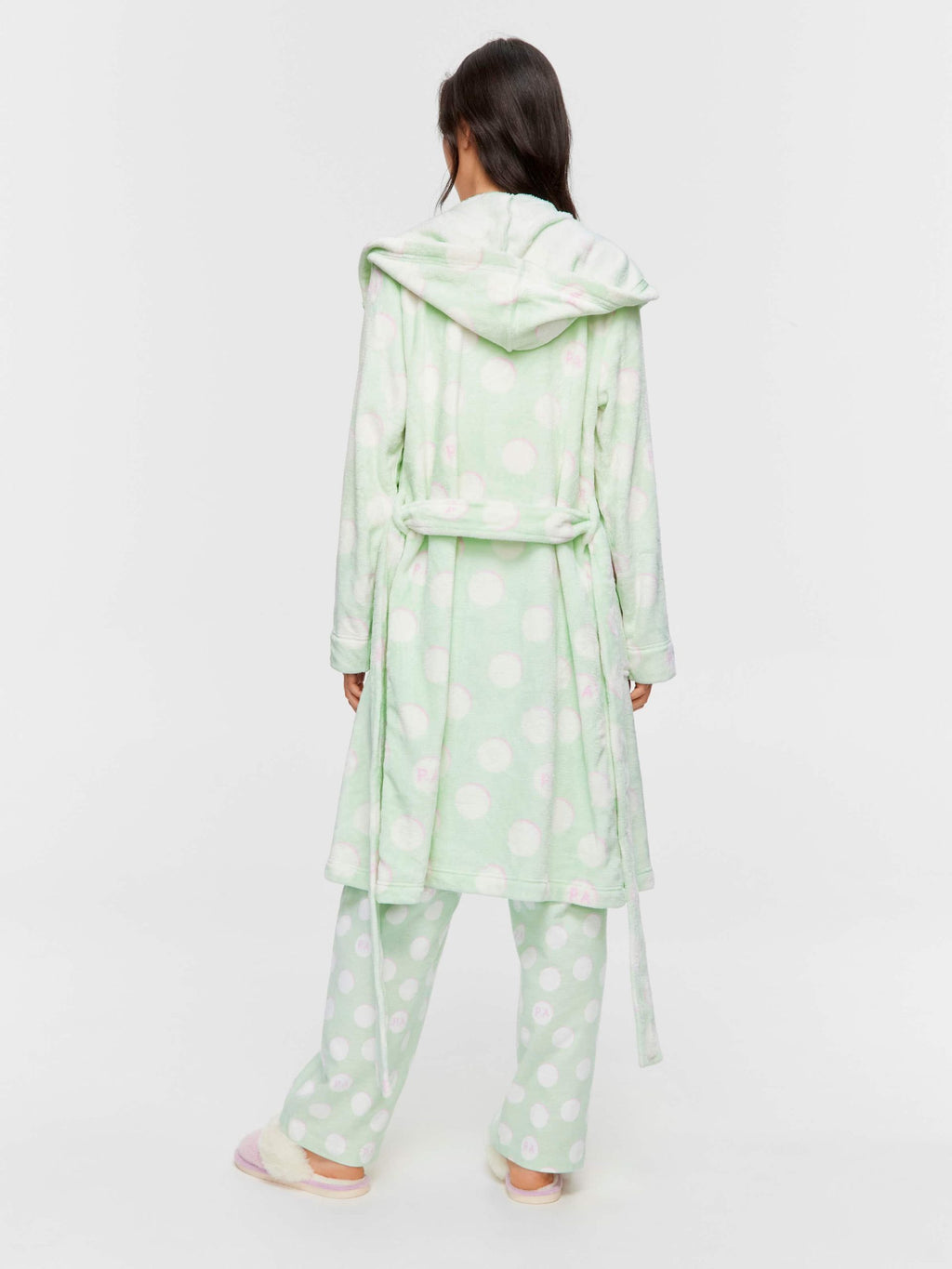 Mint Spot Hooded Gown multi