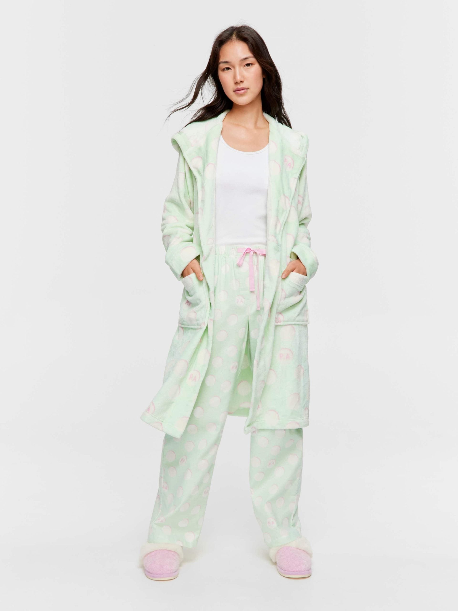 Mint Spot Hooded Gown multi