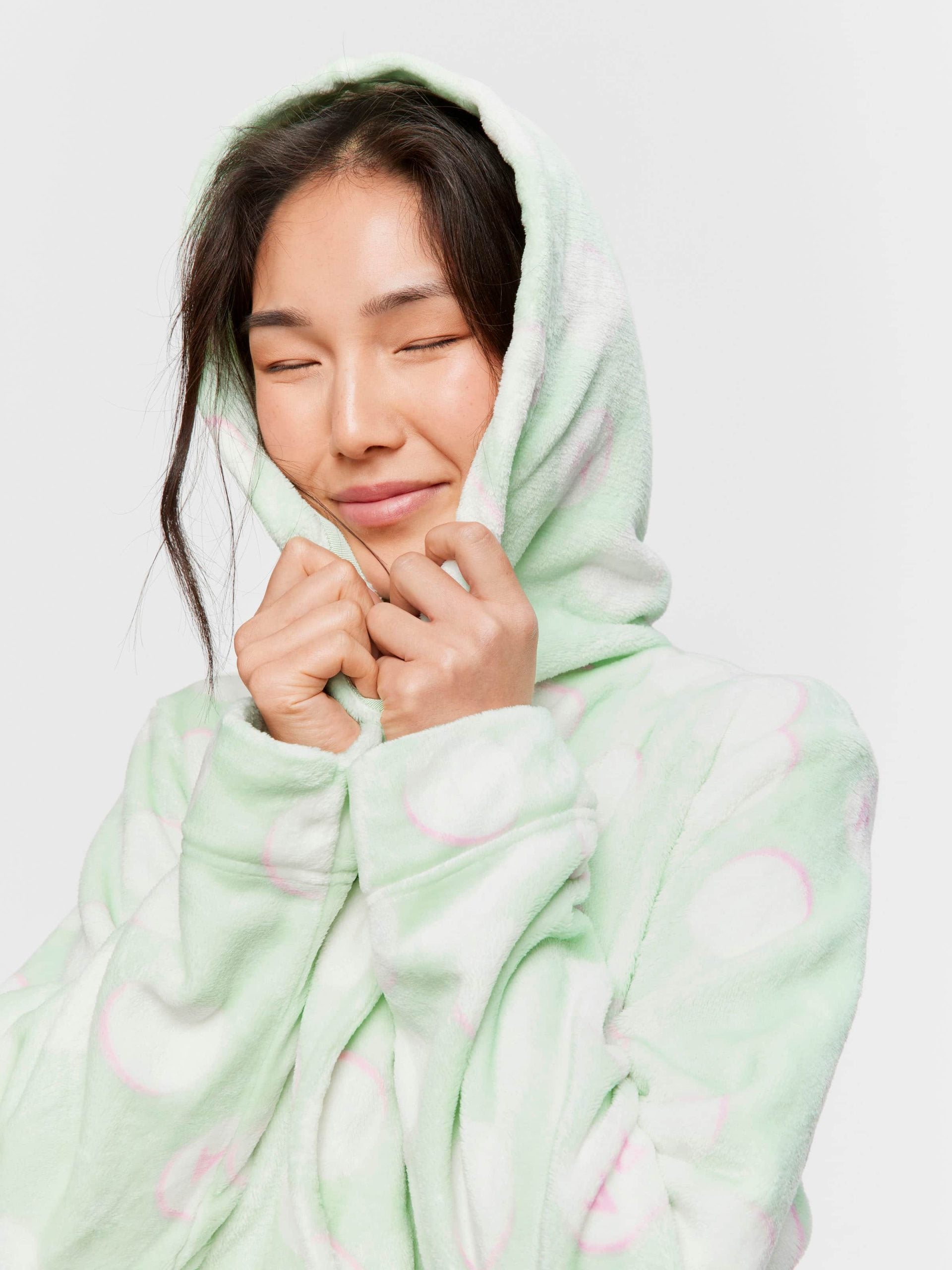 Mint Spot Hooded Gown multi