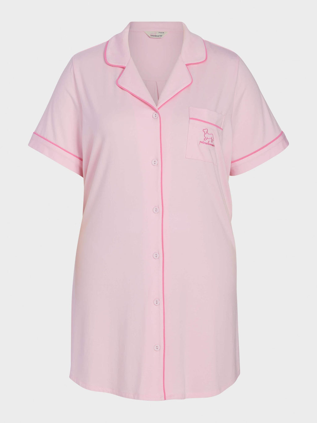 P.A. Plus Super Soft Pink Bamboo Knit Short Sleeve Nightshirt Pink