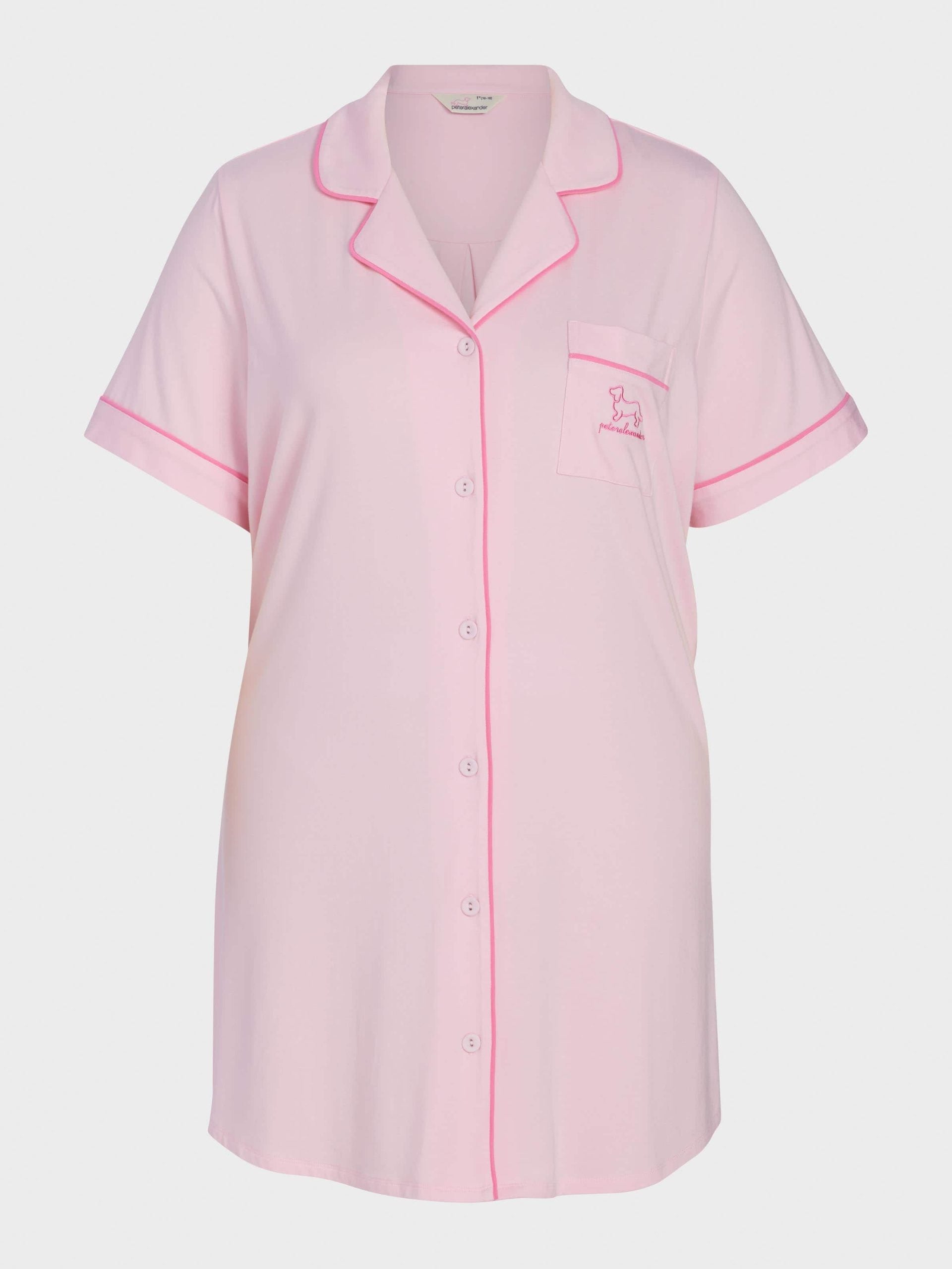 P.A. Plus Super Soft Pink Bamboo Knit Short Sleeve Nightshirt Pink