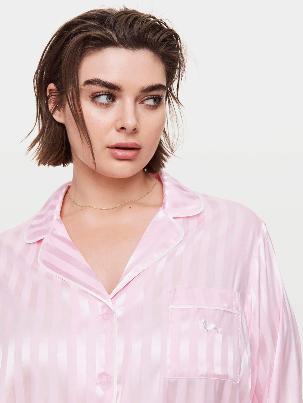 P.A. Plus Long Pink Chic Stripe Pj Set Pink