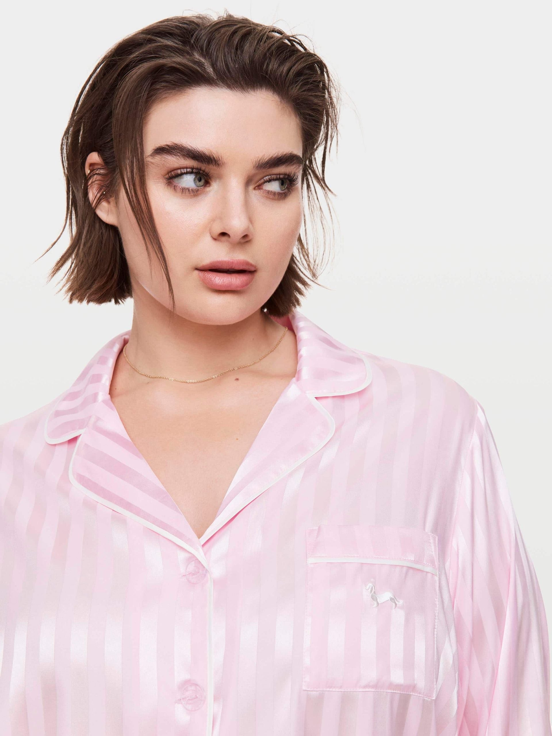 P.A. Plus Long Pink Chic Stripe Pj Set Pink