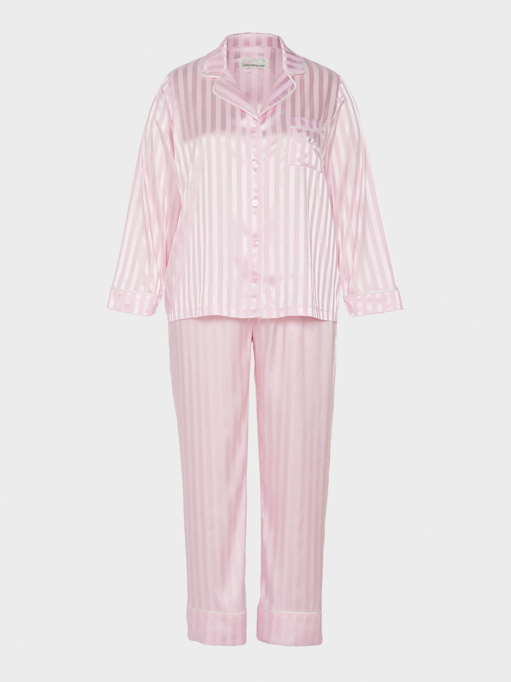 P.A. Plus Long Pink Chic Stripe Pj Set Pink