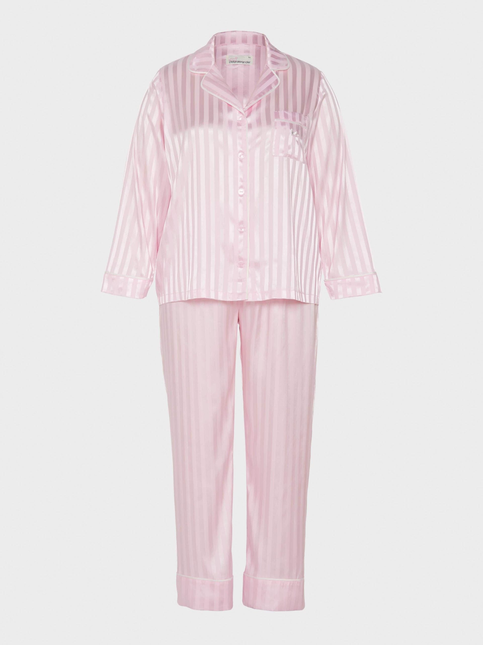 P.A. Plus Long Pink Chic Stripe Pj Set Pink