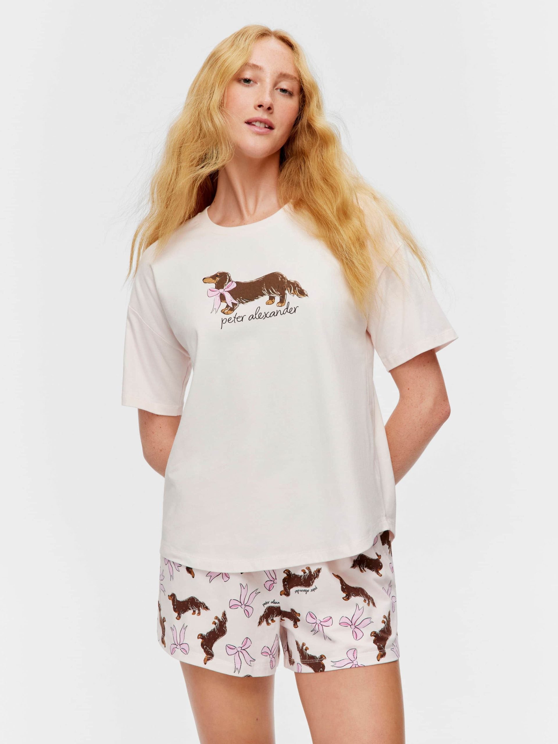 Penny With Bow Tee Pink