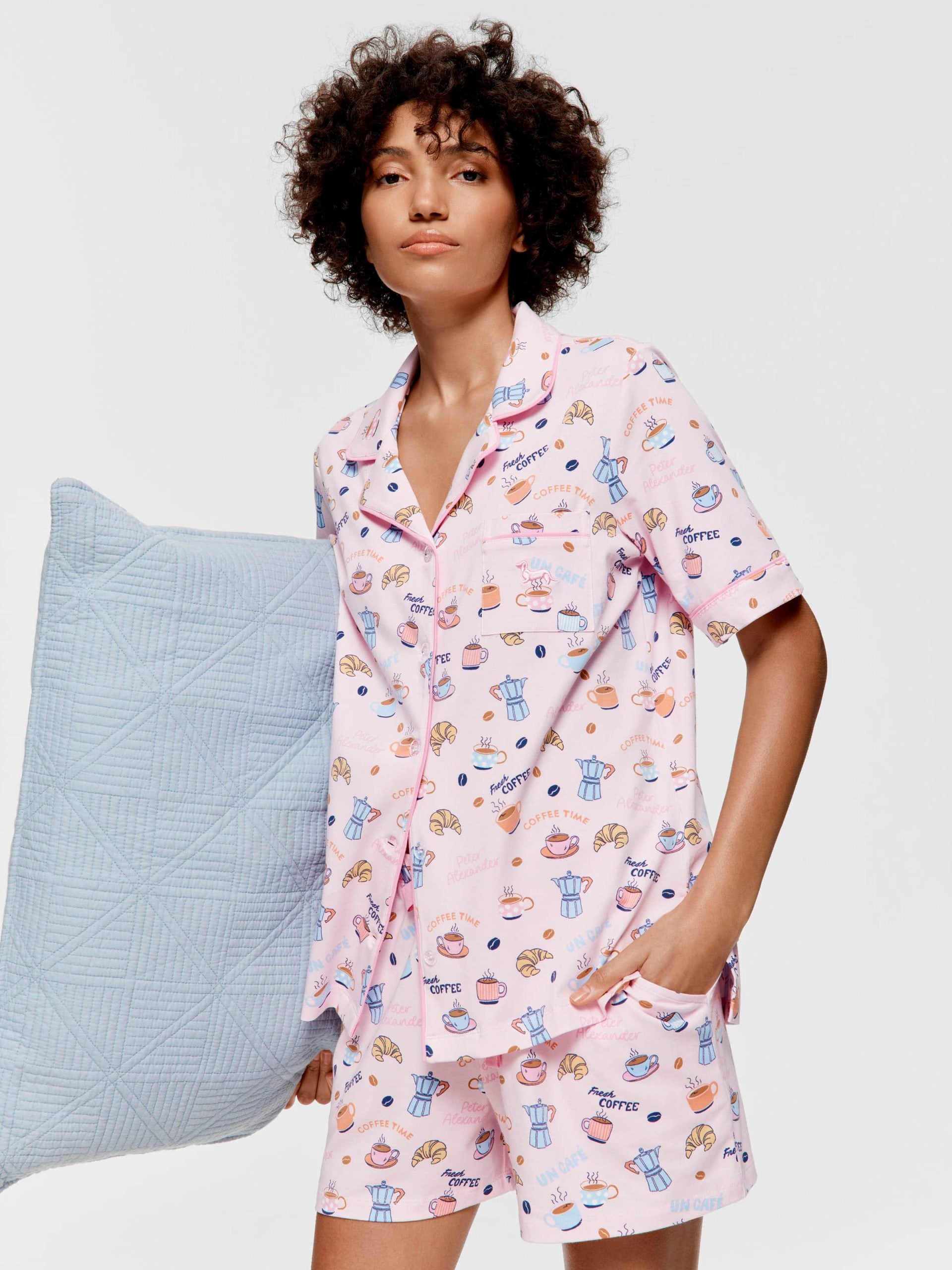 Breakfast Shortie Shirt Pj Set multi