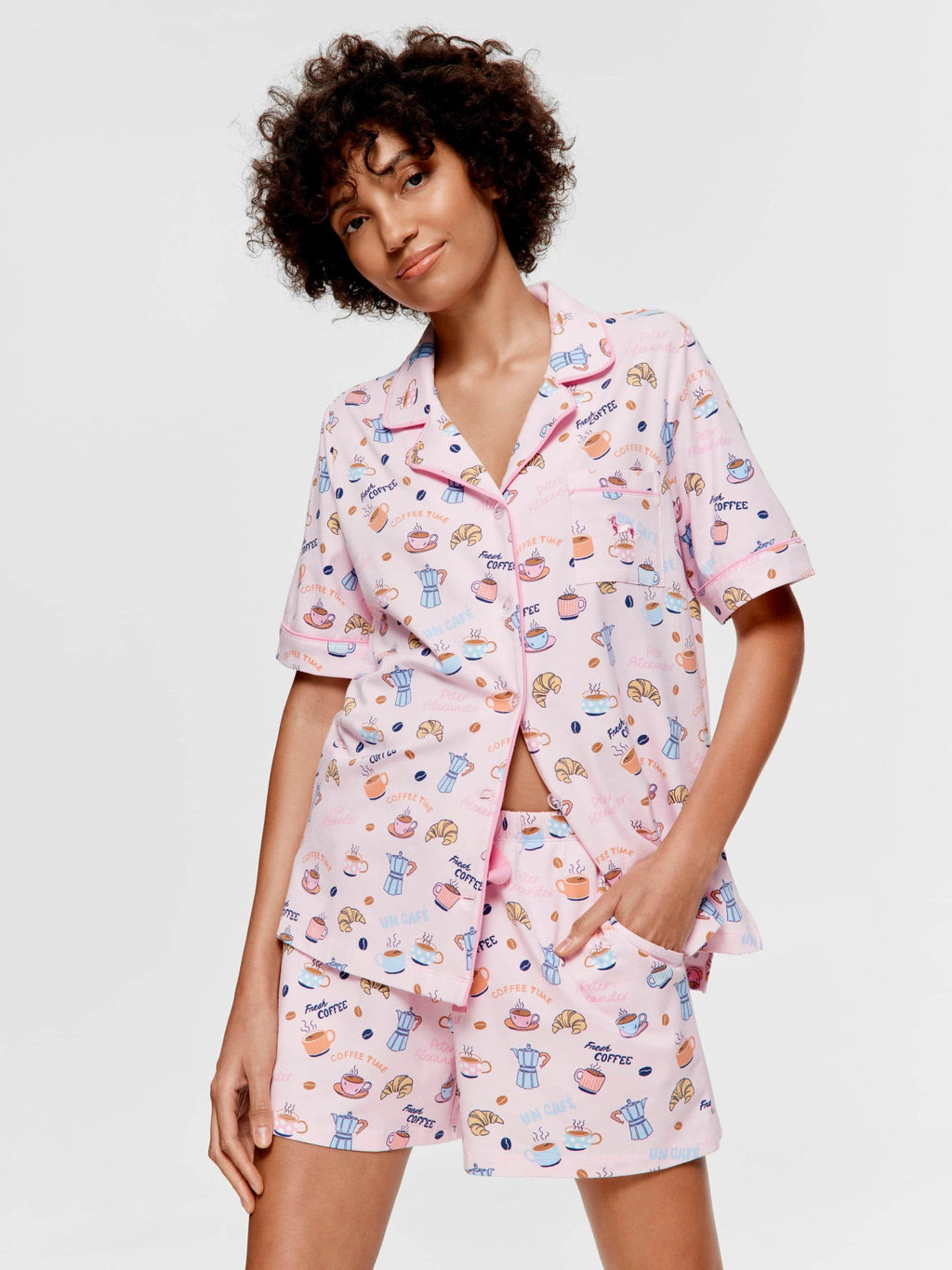 Breakfast Shortie Shirt Pj Set multi