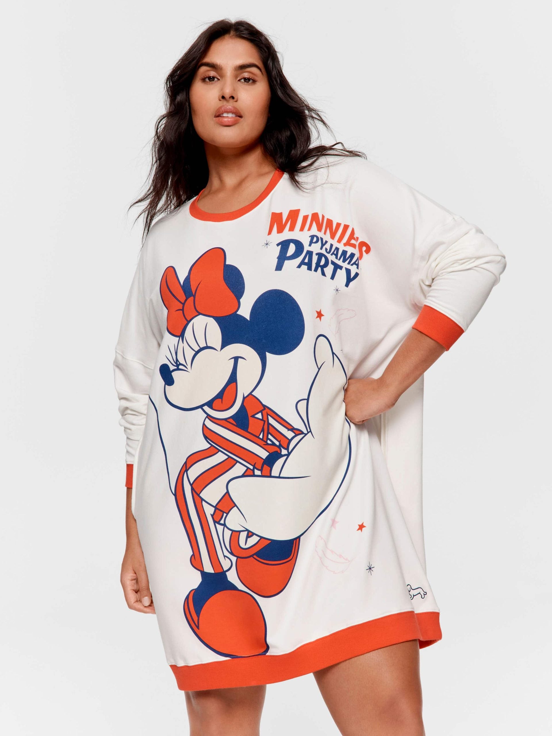 P.A. Plus Minnie Mouse Long Sleeve Sweater Nightie Multi