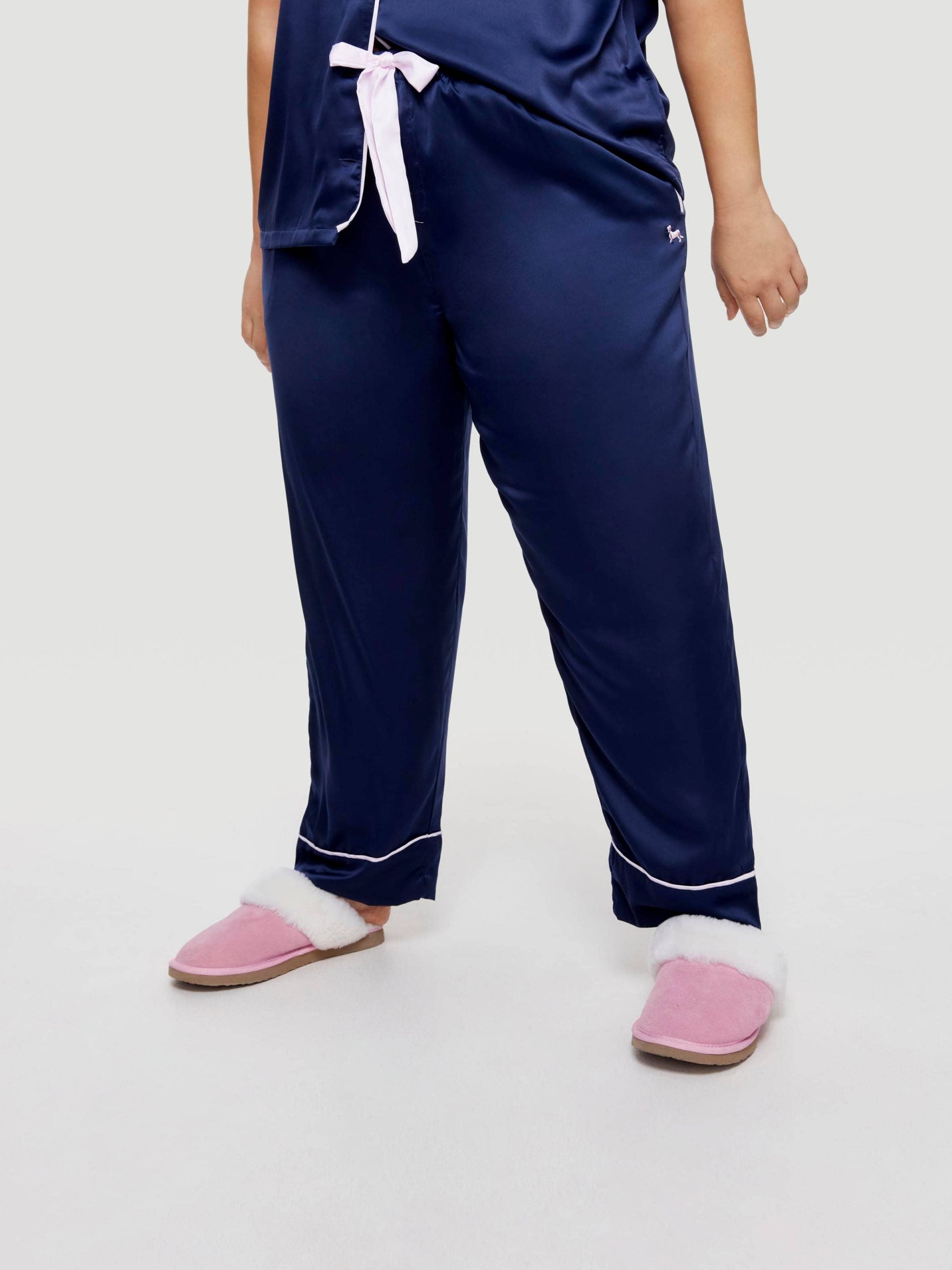 P.A. Plus Navy Tux Luxe Satin Pj Pant Navy