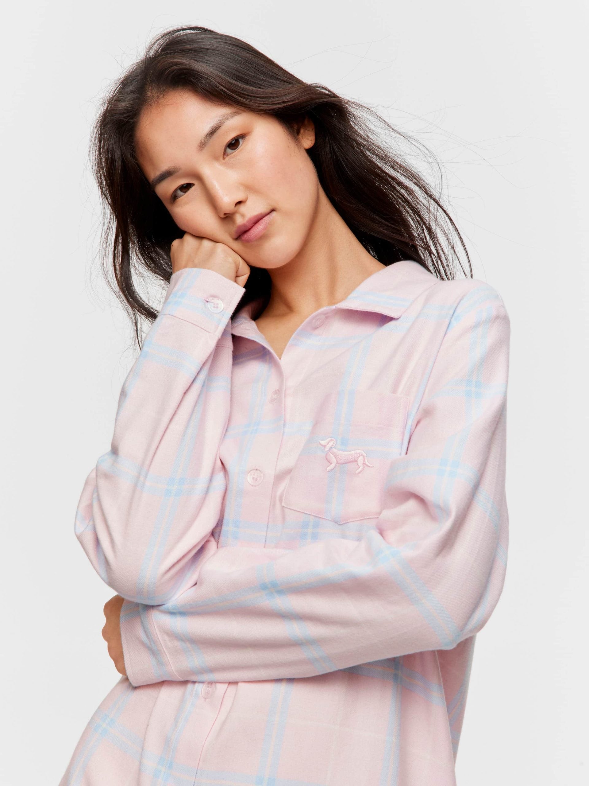 Pink Check Flannelette Nightshirt multi