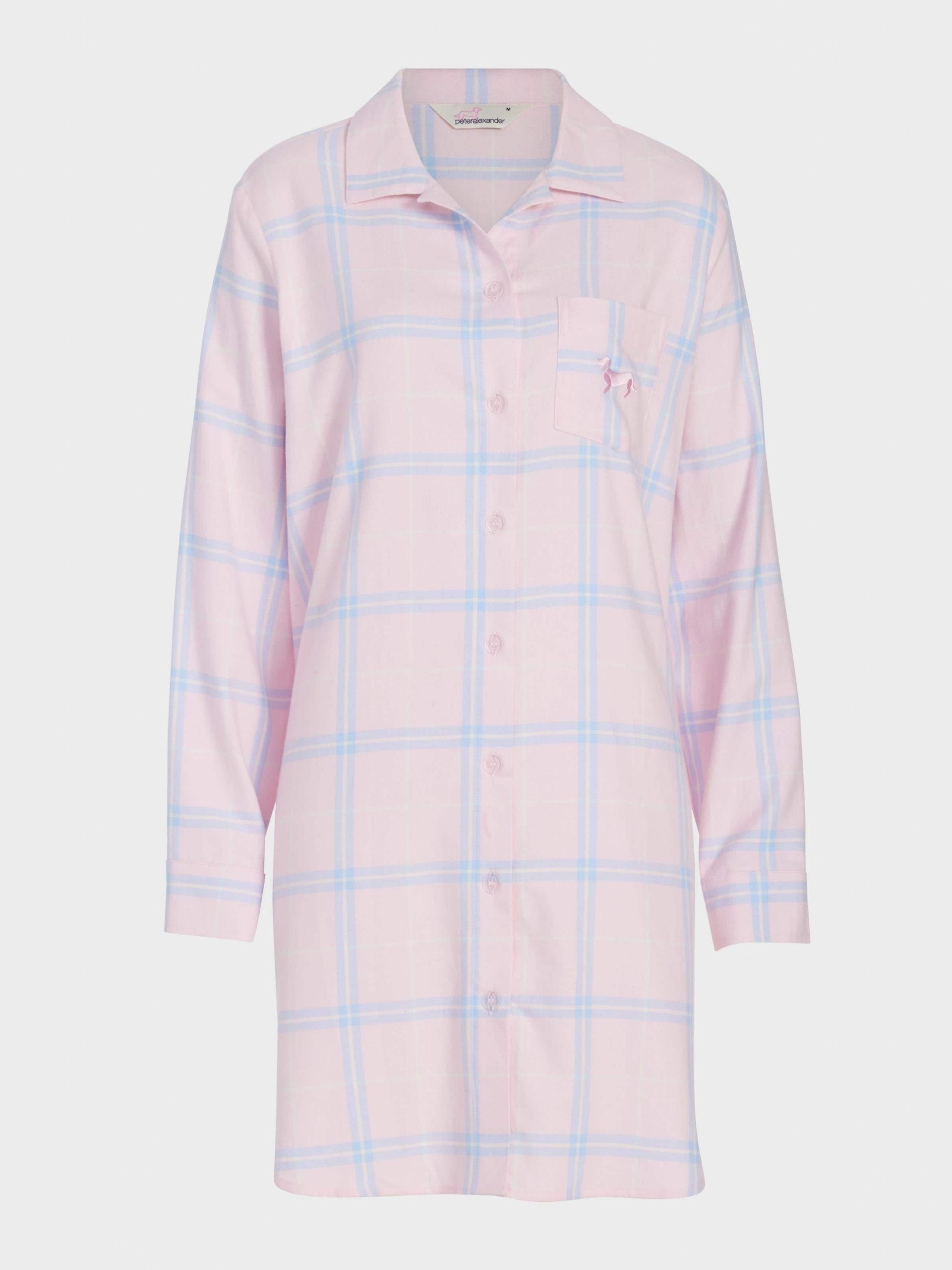 Pink Check Flannelette Nightshirt multi