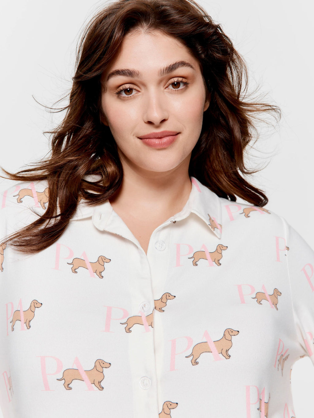 P.A. Plus Penny Short Sleeve Plush Nightshirt Multi