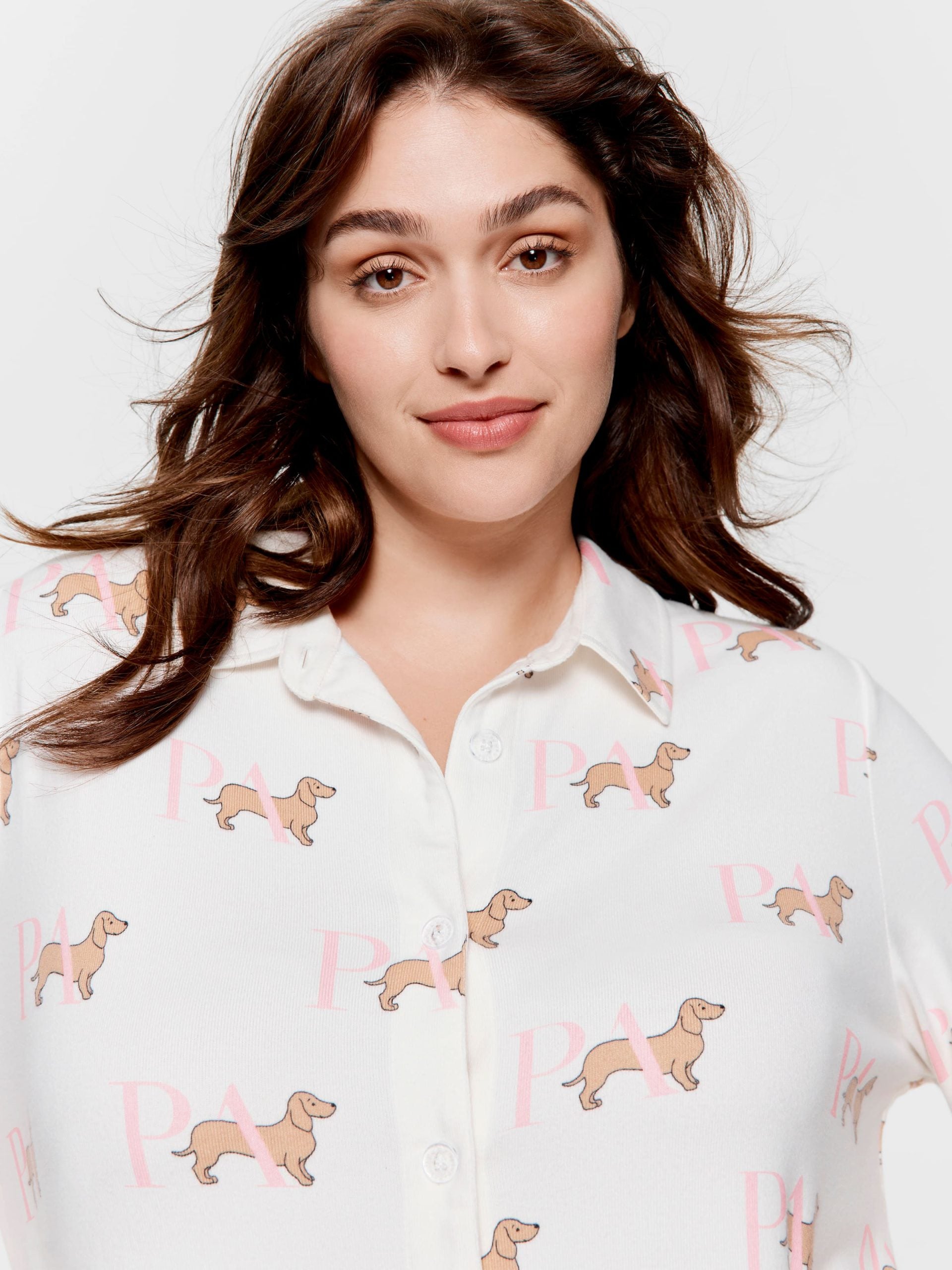 P.A. Plus Penny Short Sleeve Plush Nightshirt Multi