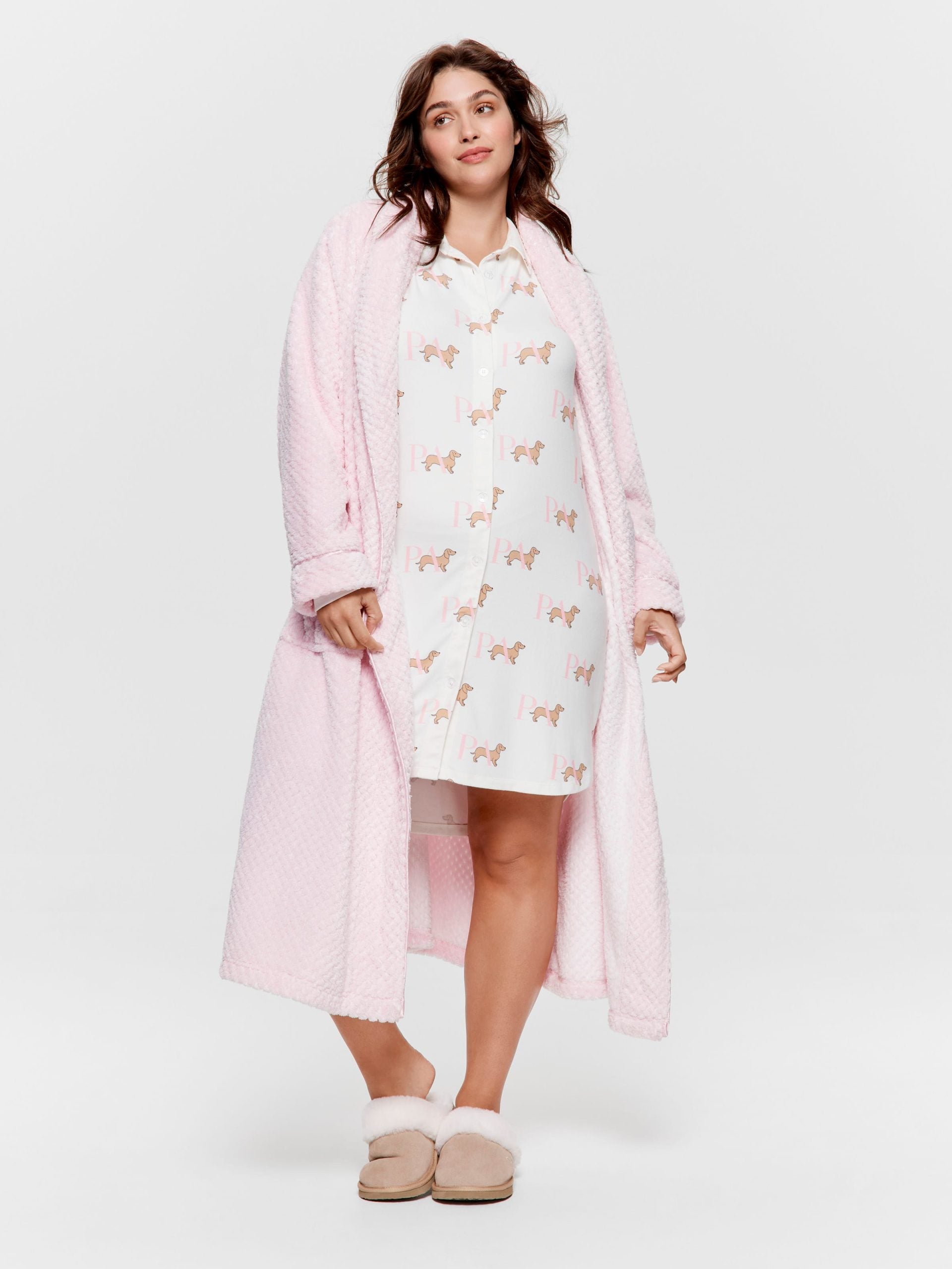 P.A. Plus Penny Short Sleeve Plush Nightshirt Multi