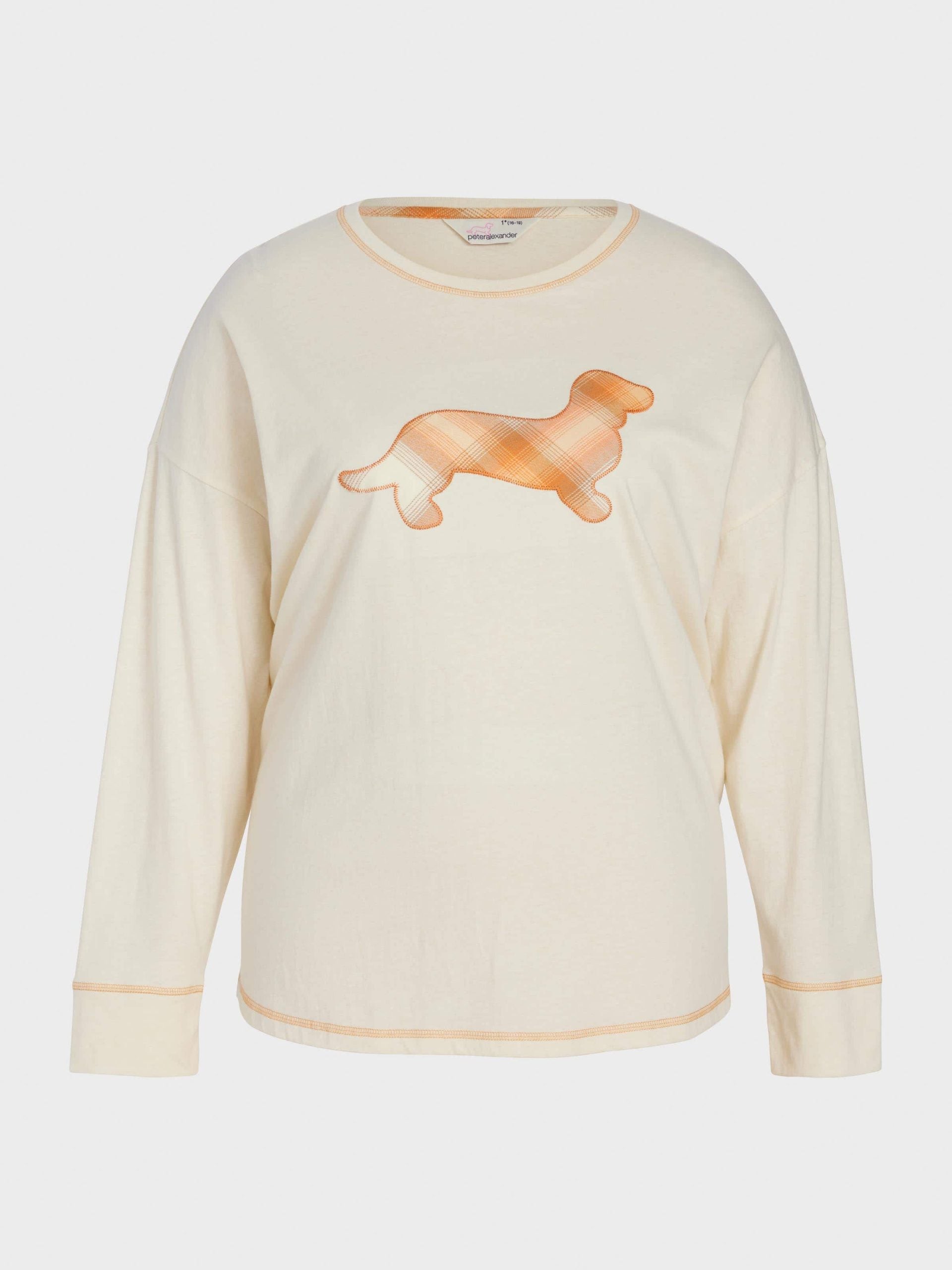 P.A. Plus Contrast Penny Oversized Long Sleeve Top Oatmeal