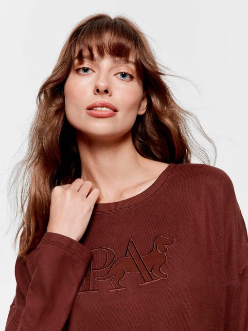 Chocolate Plush Logo Sweater chocolate
