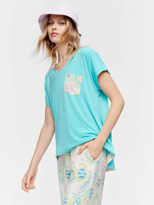 V Neck Pocket Tee multi